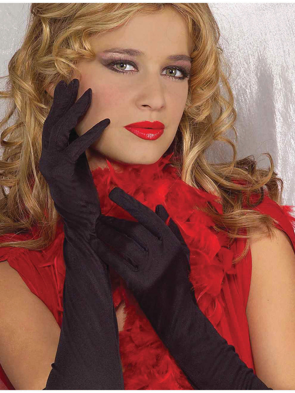 Black Satin Theatrical Gloves 3