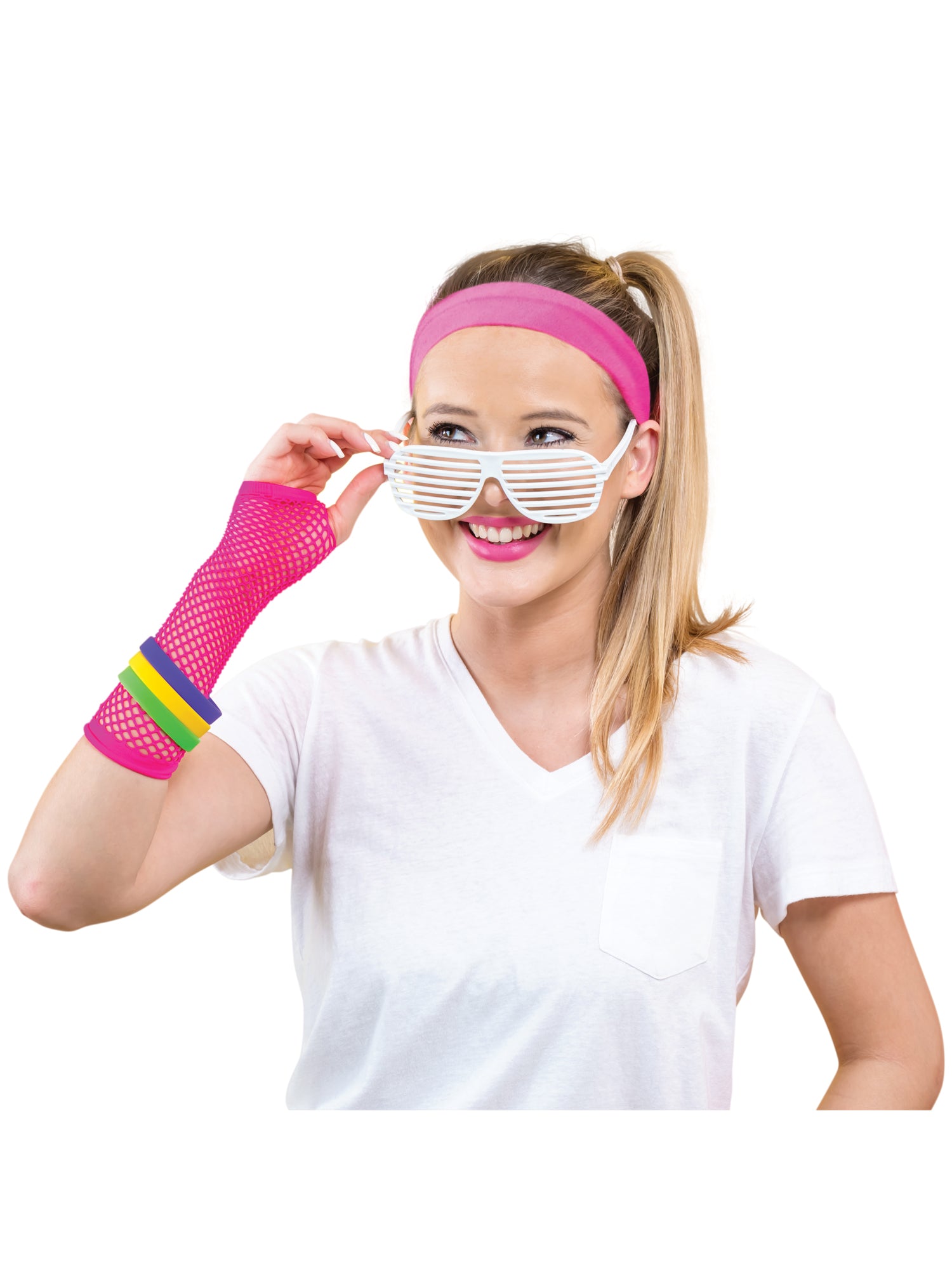 Neon Pink 80's Hairband 1