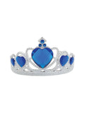 Tiara Silver Plastic Dlxe/Ble Stones 1