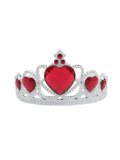 Red Stone Silver Plastic Tiara 1