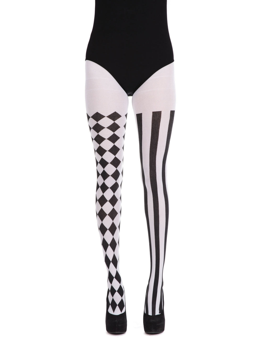 Harlequin Tights - Black/White 1