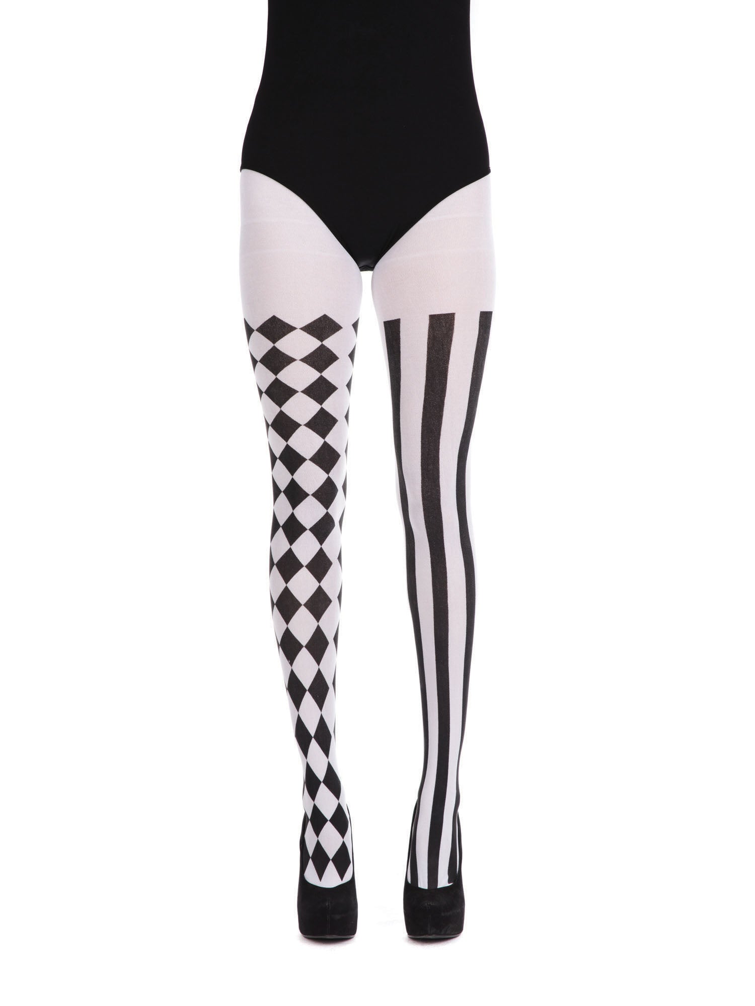 Harlequin Tights - Black/White 1
