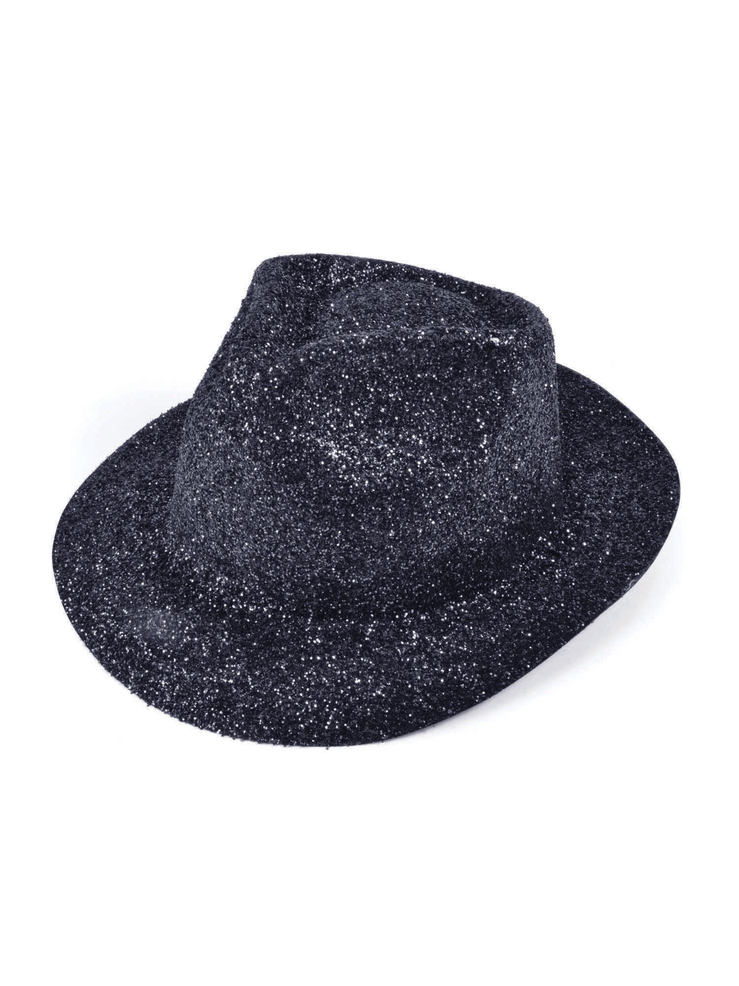 Glitter Black Plastic Trilby 1