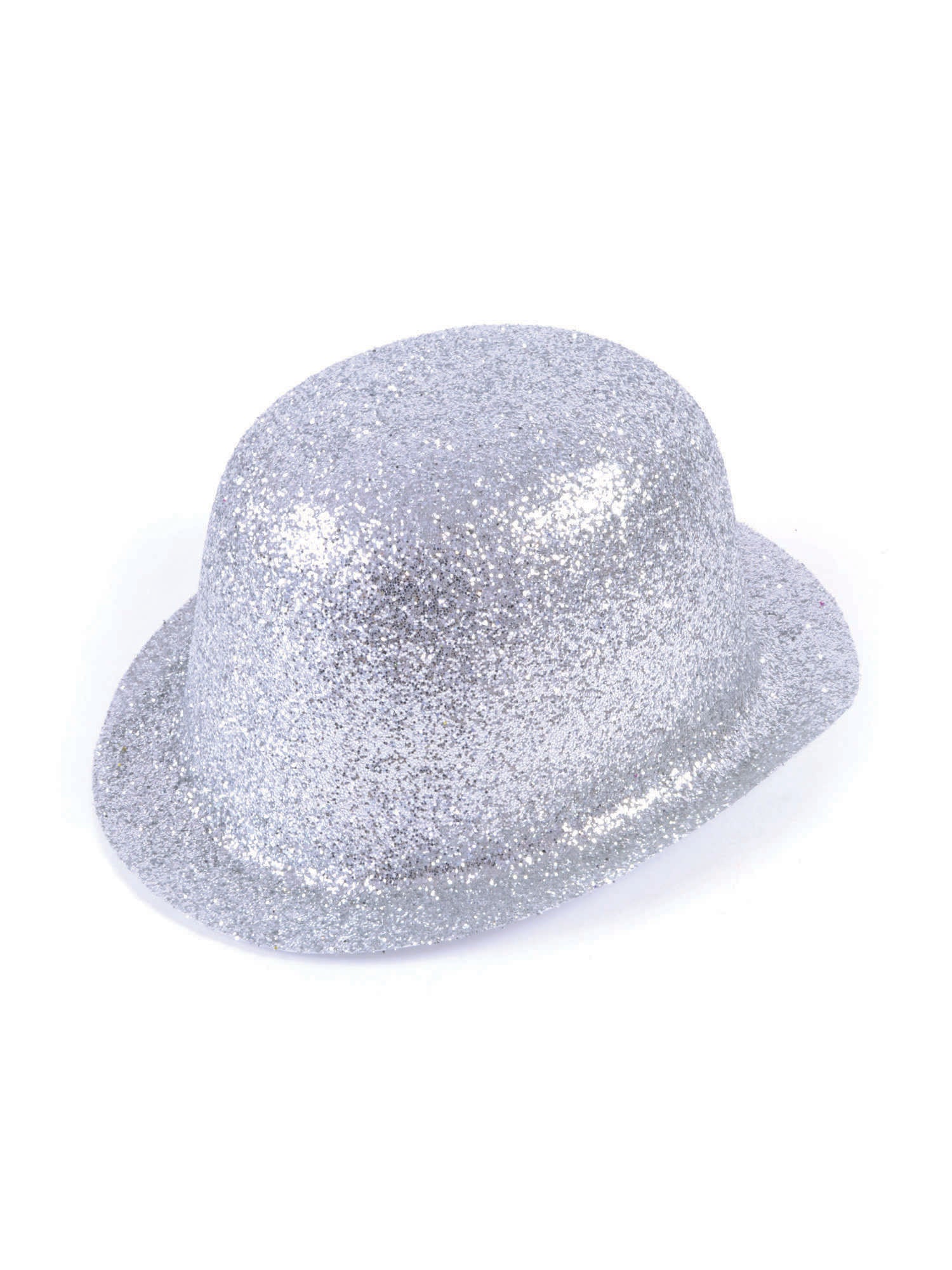 Glitter Silver Plastic Bowler 1