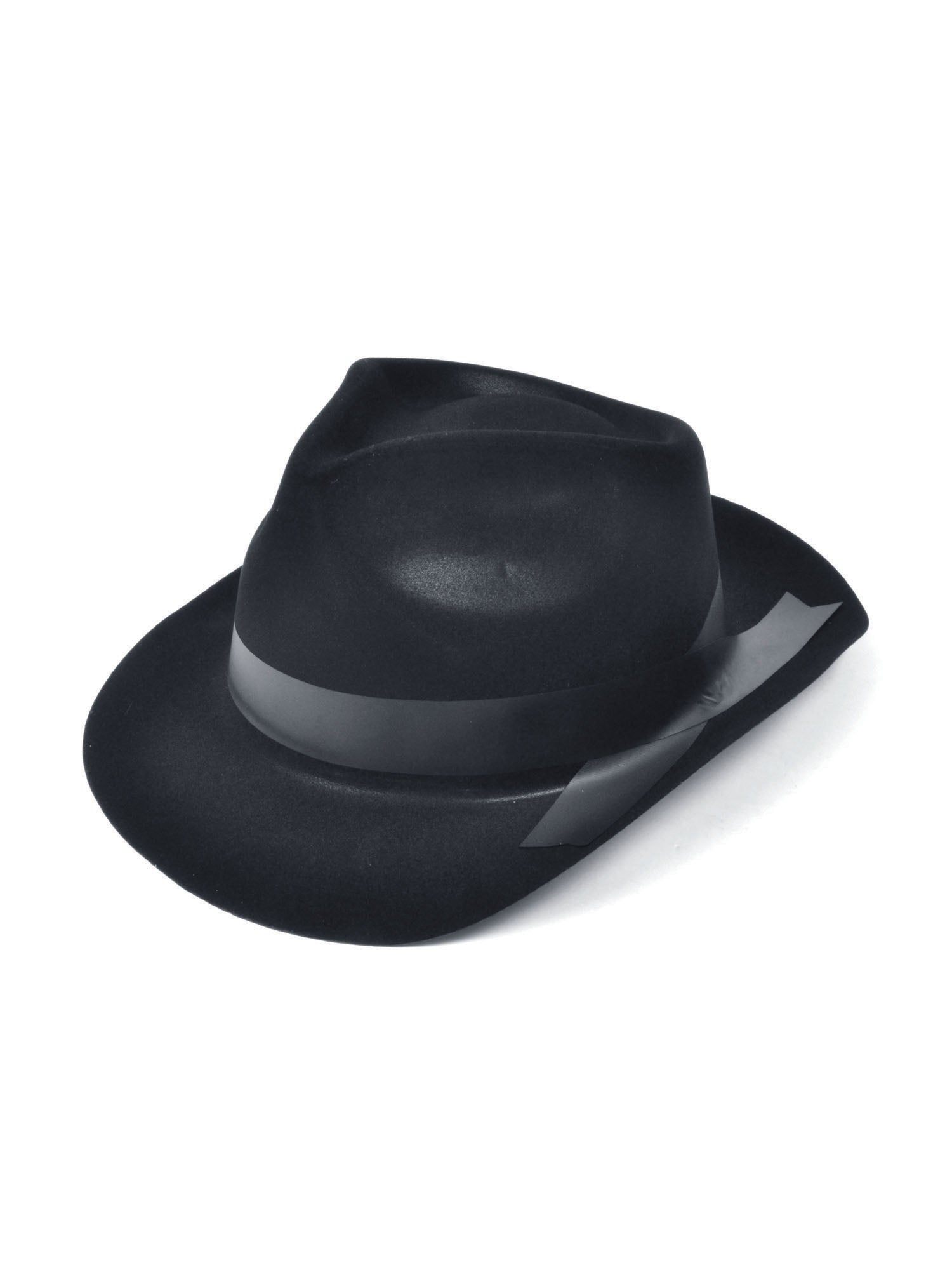 Gangster Hat. Black Flock 1