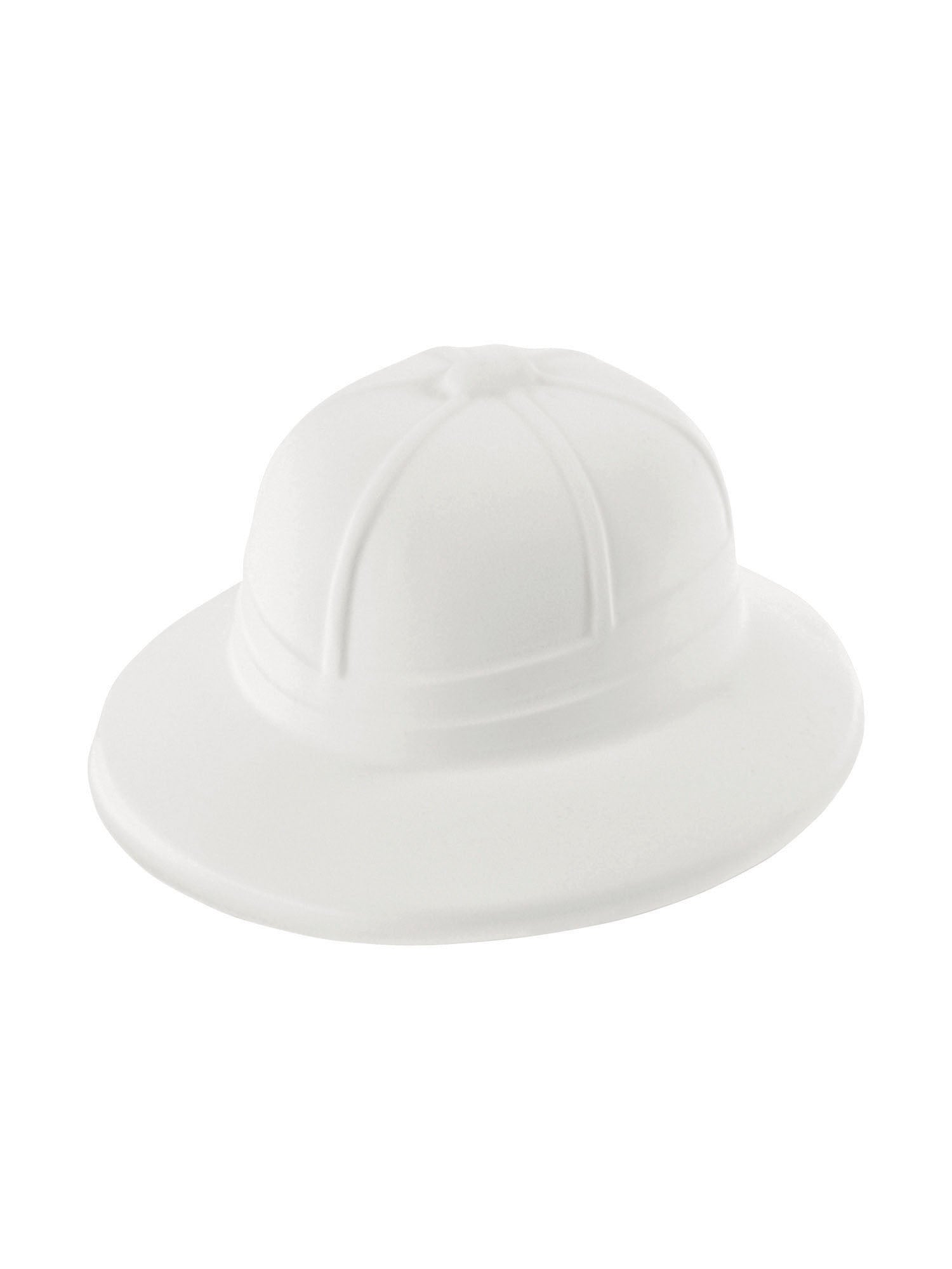 Safari/Pith Helmet.White Flock 1