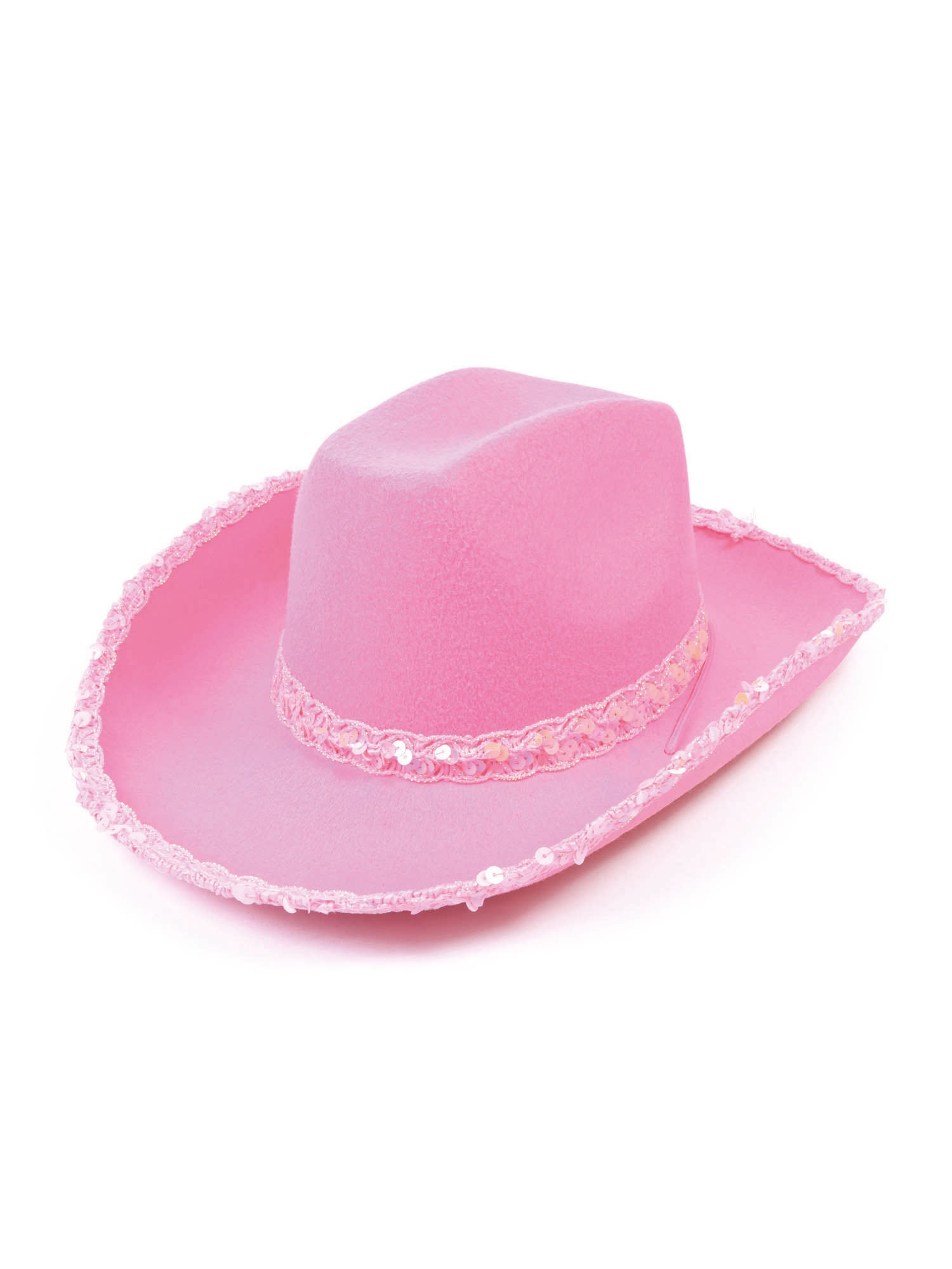 Cowboy Pink Felt Hat With Sequin Braid 1