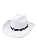 Cowboy Studded Hat - White Felt 1