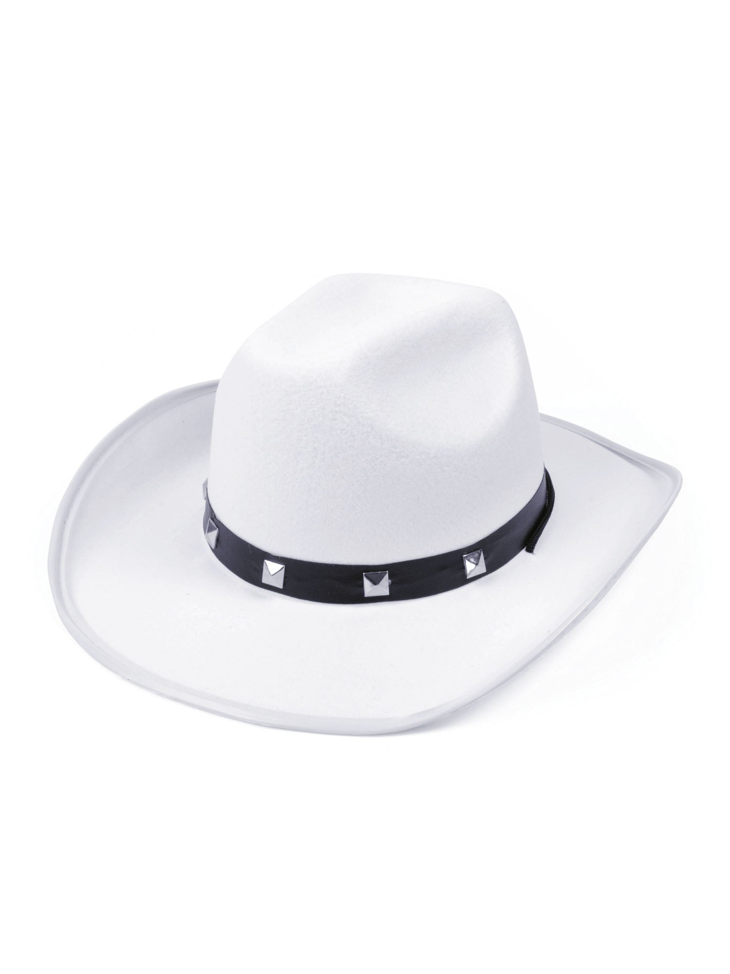 Cowboy Studded Hat - White Felt 1