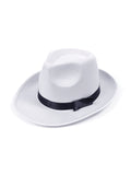 Gangster Hat. Satin, White 1