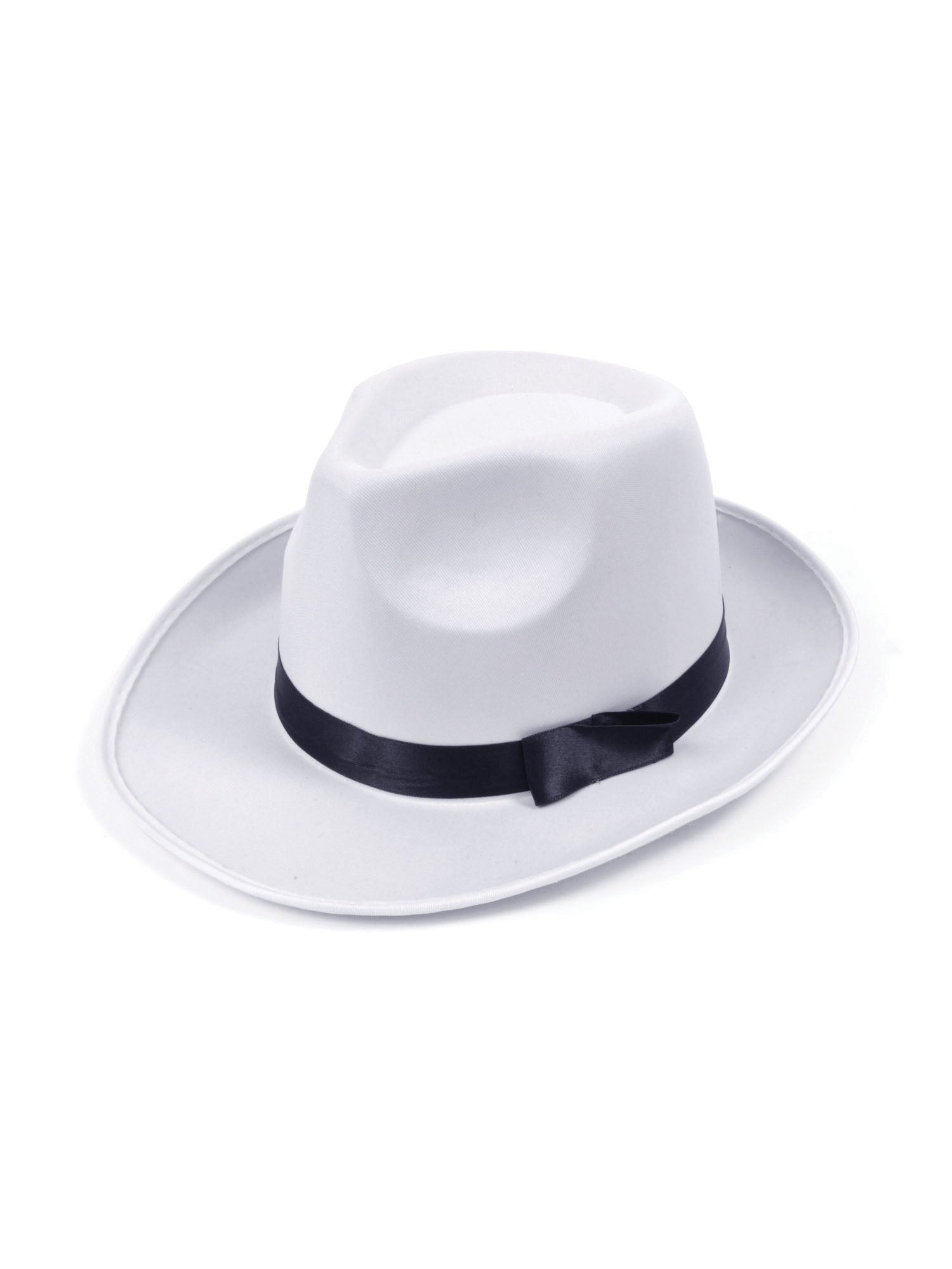 Gangster Hat. Satin, White 1