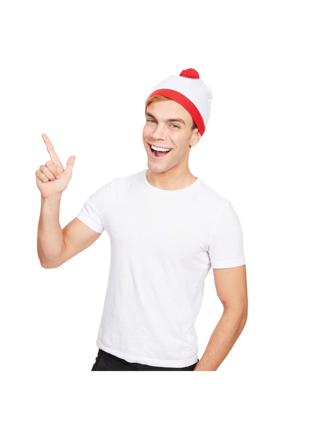 White Bobble Hat & Red Pom Pom 2