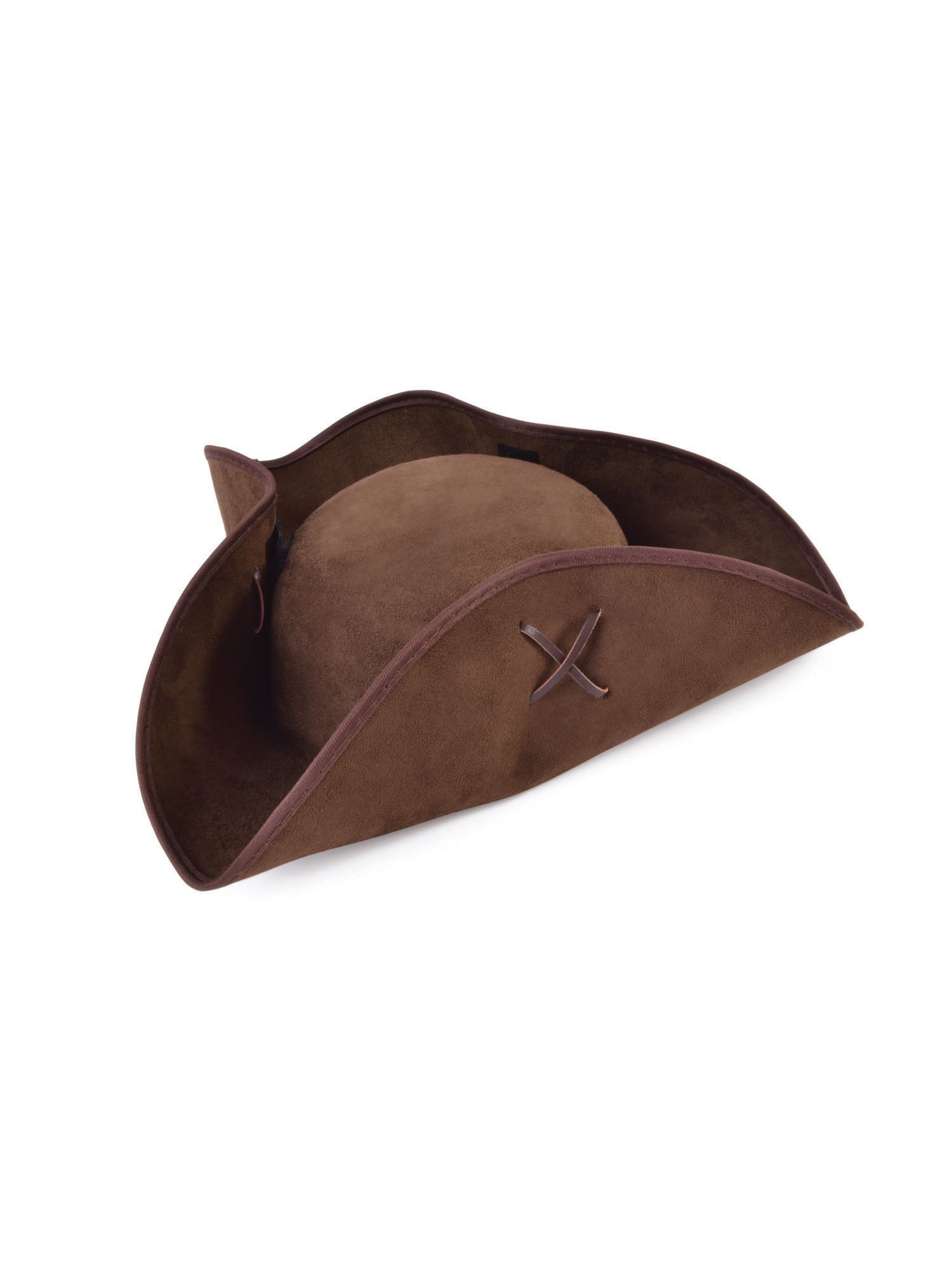 Pirate Tricorn Brown Suede Fabric 1