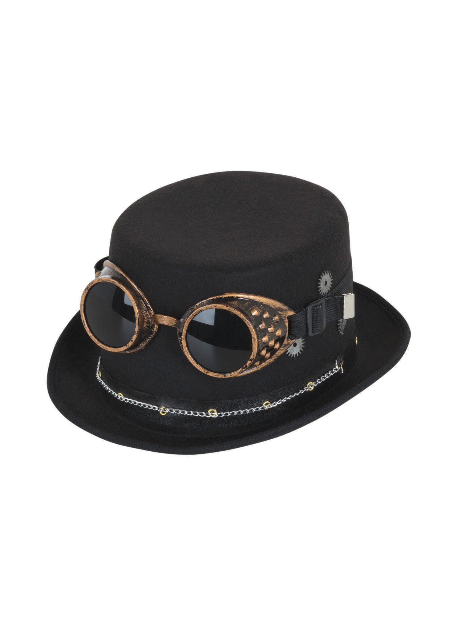 Black Steampunk Top Hat And Goggles/Gears 1