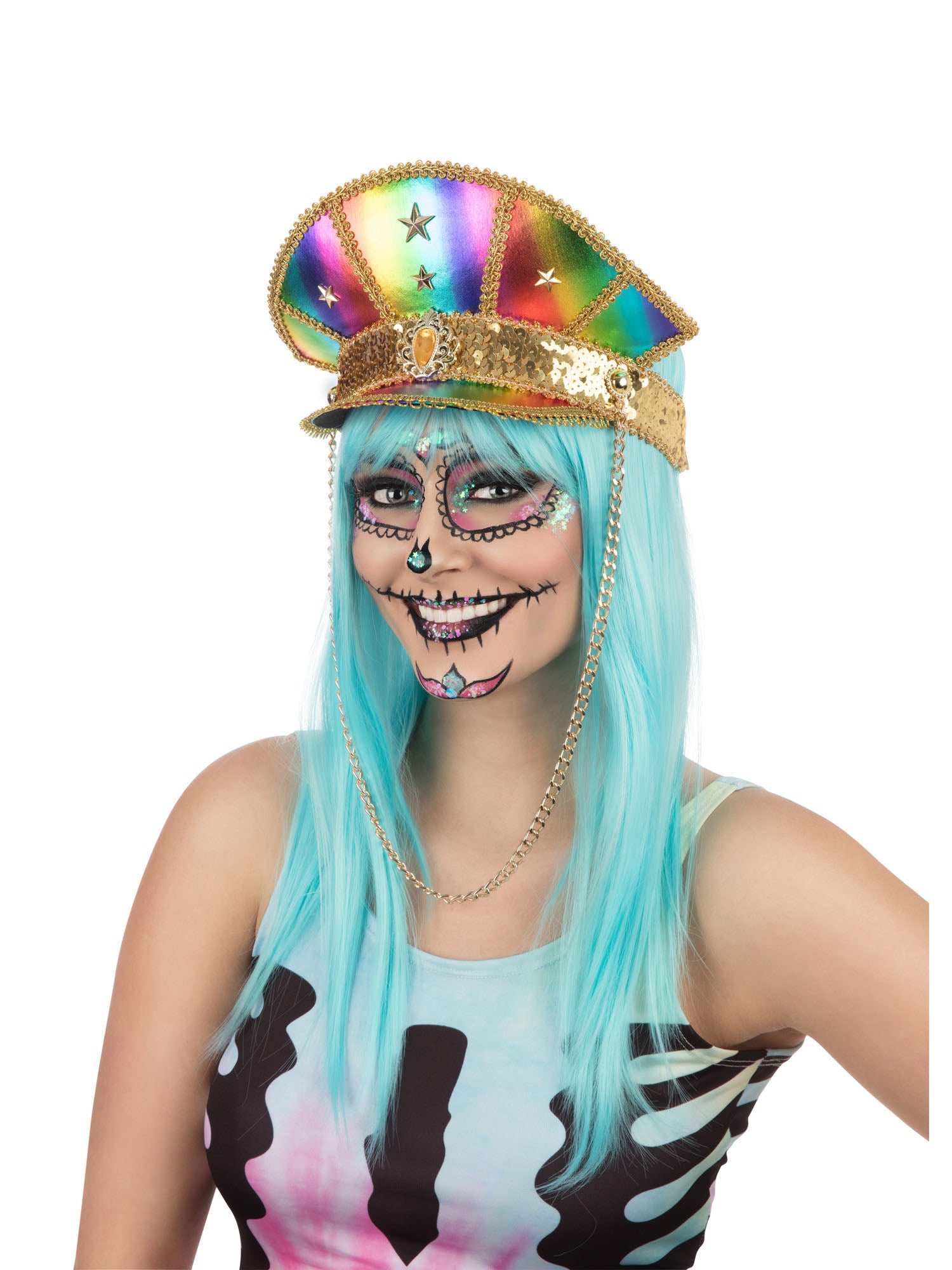 Festival Military Hat Rainbow Rave 1