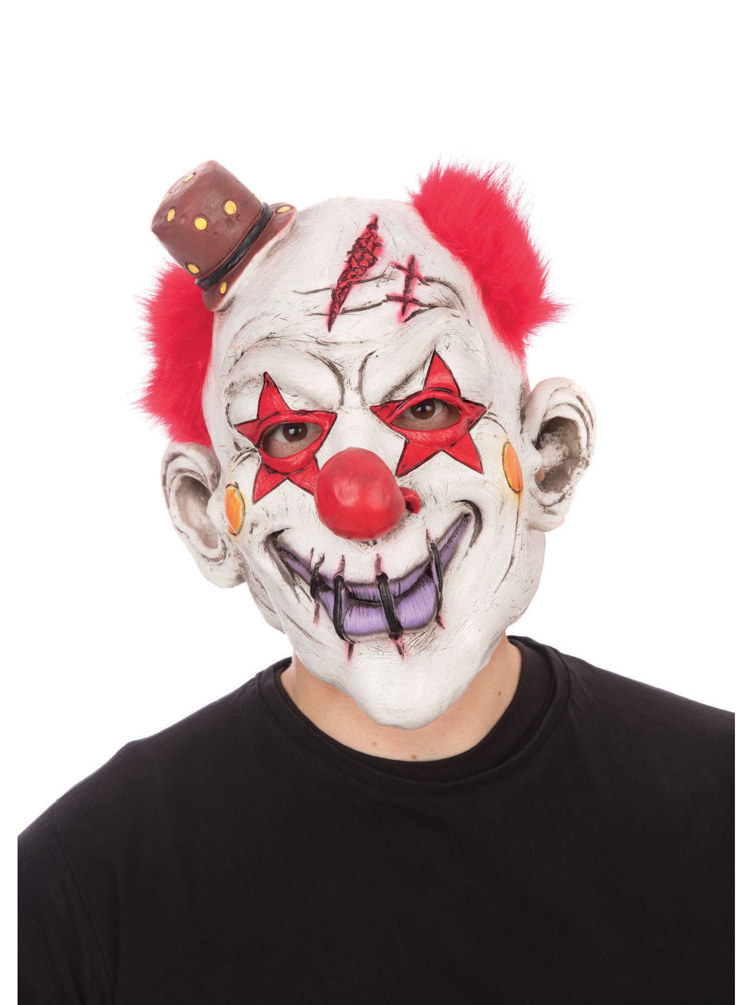 Top Hat Horror Clown With Hair Mask 1