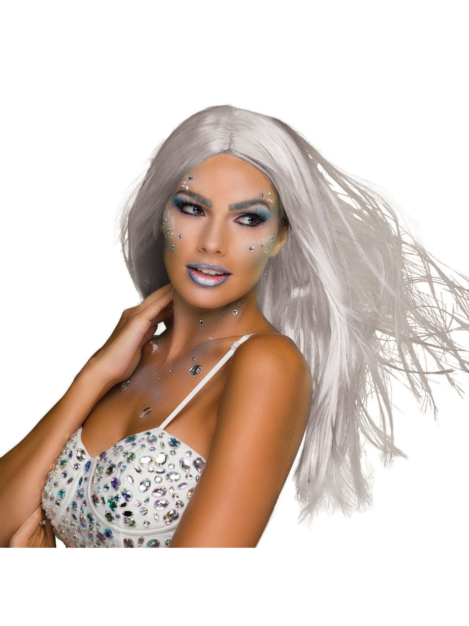 Long 18in Wig.Grey 1