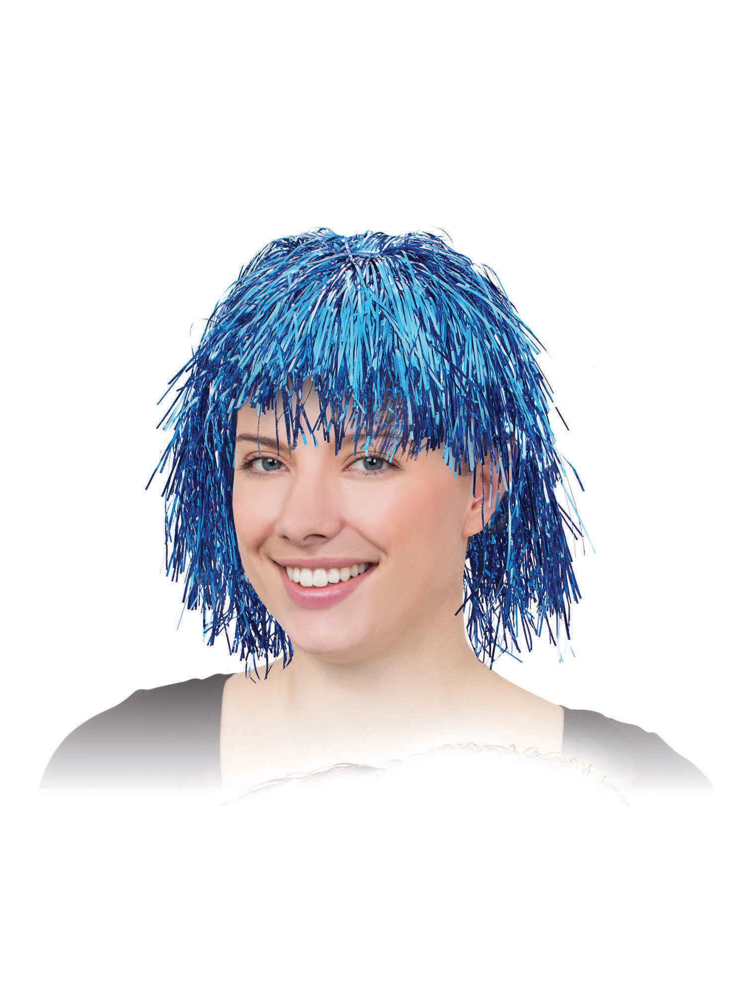 Blue Tinsel Wig 1