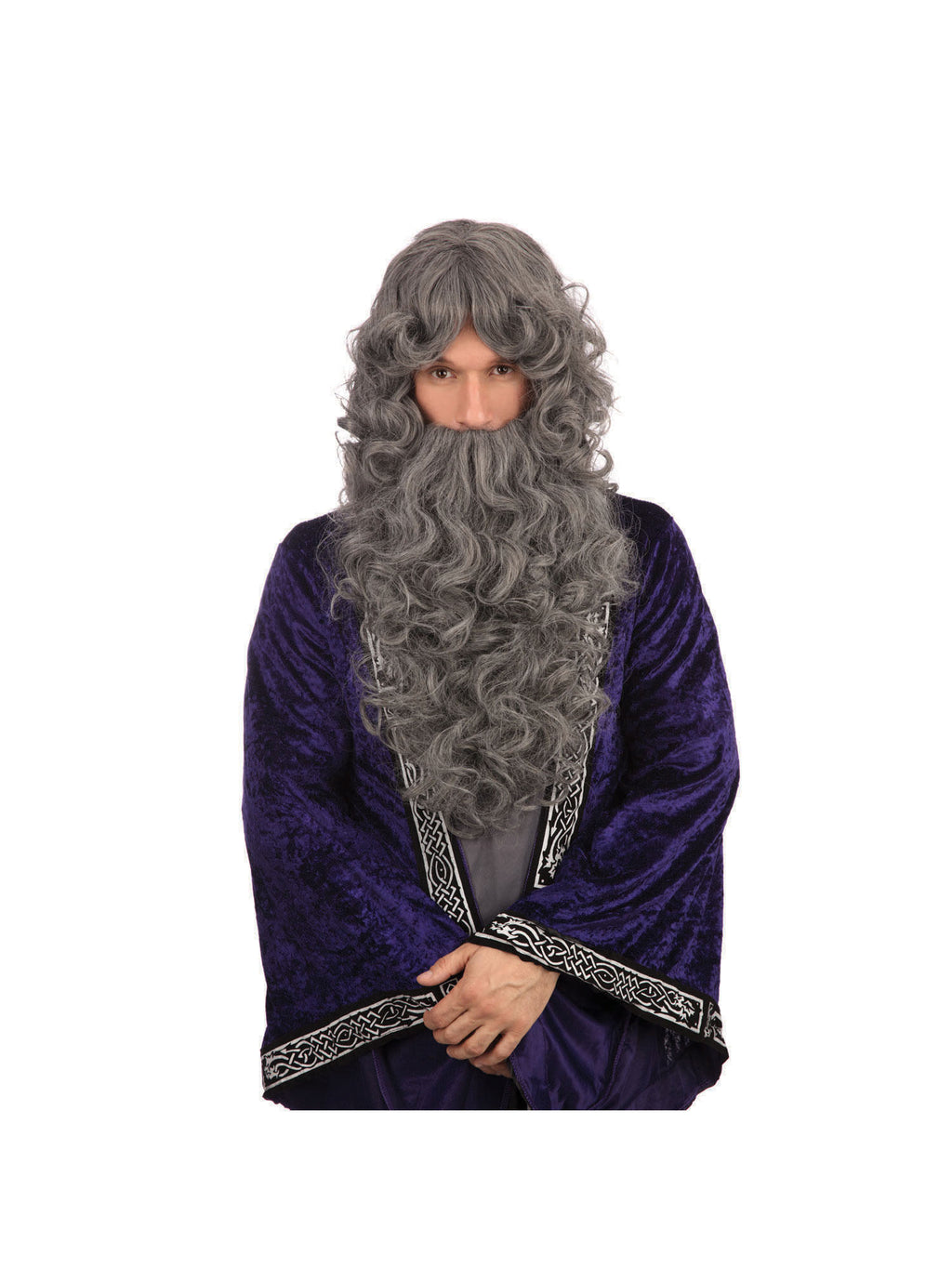 Grey Wizard Wig And Beard Set 1