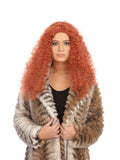 Long Auburn Frizzy Wig 1