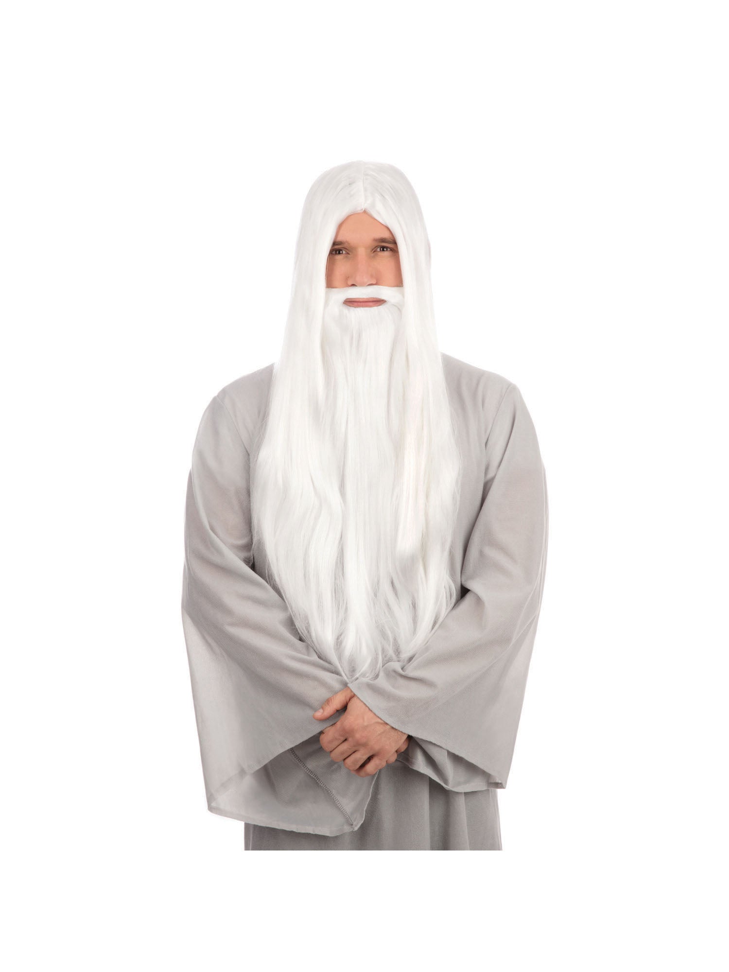 Wizard Wig And Beard Long White 2