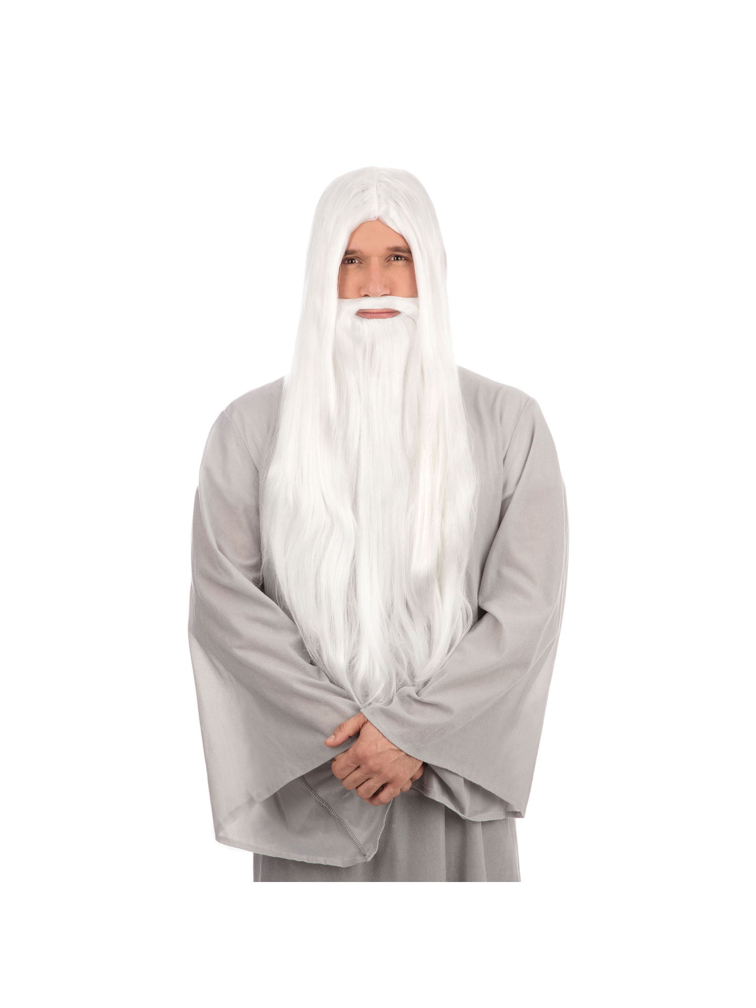 Wizard Wig + Beard Long White (Bagged) 1