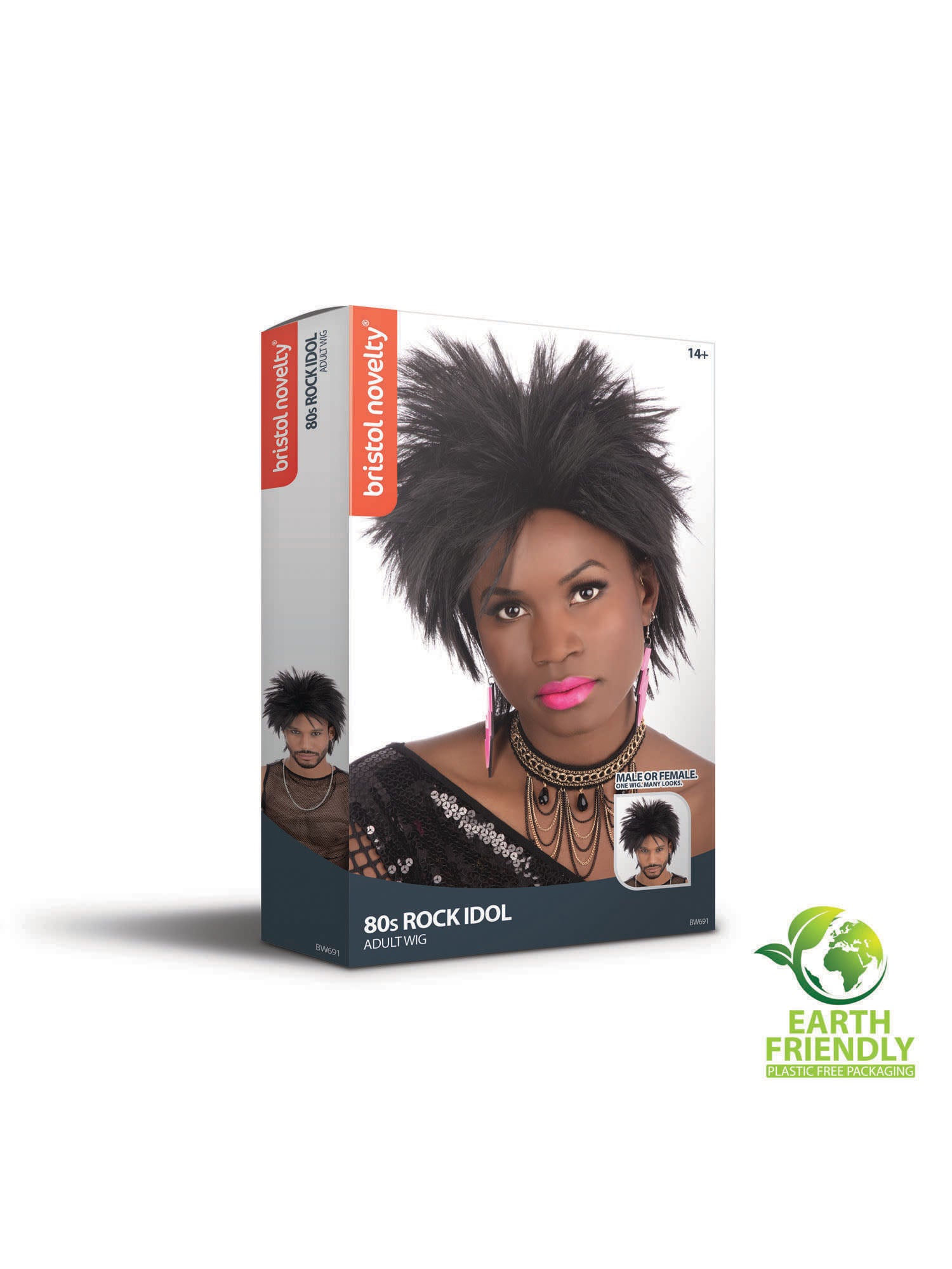 80'S Rock Idol Wig. Black 3