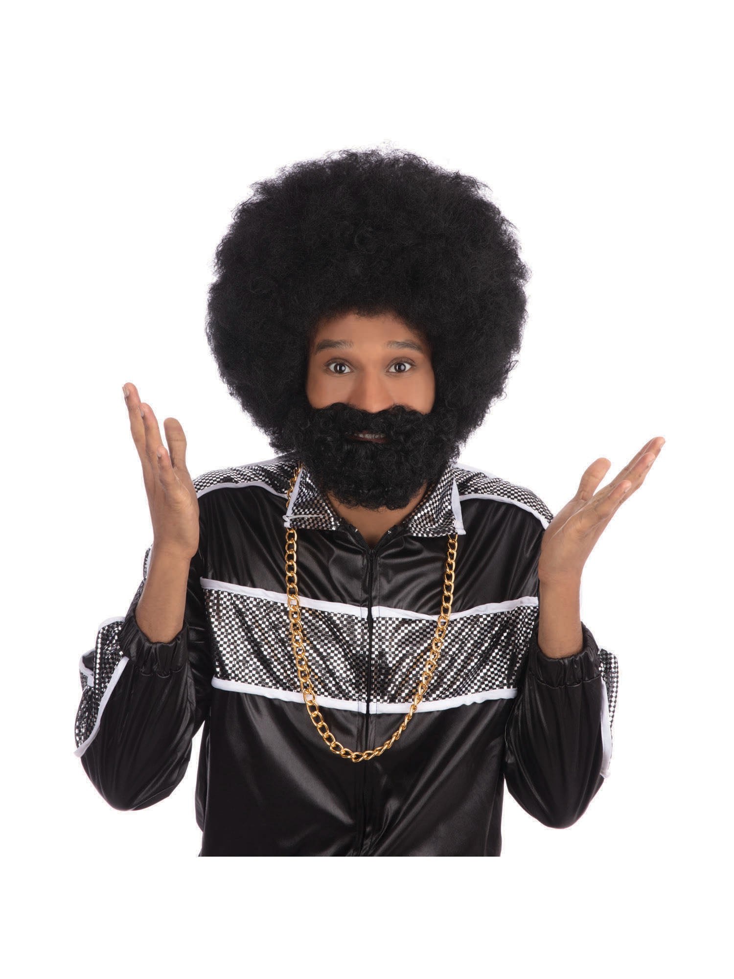 Afro Wig + Facial Hair (Boxed) 1