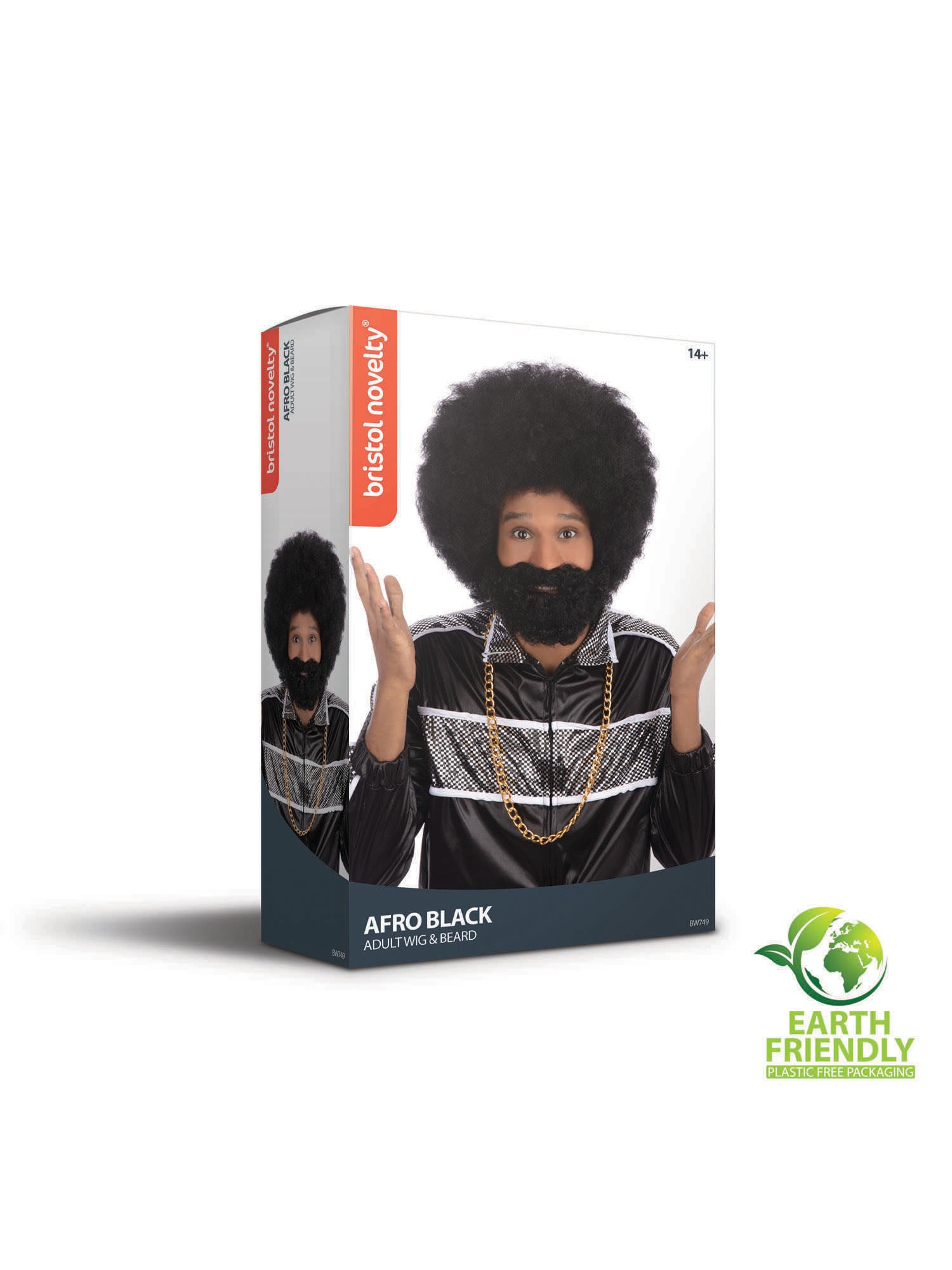 Afro Wig + Facial Hair (Boxed) 2