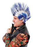 Mohican Wig Blue/White 1