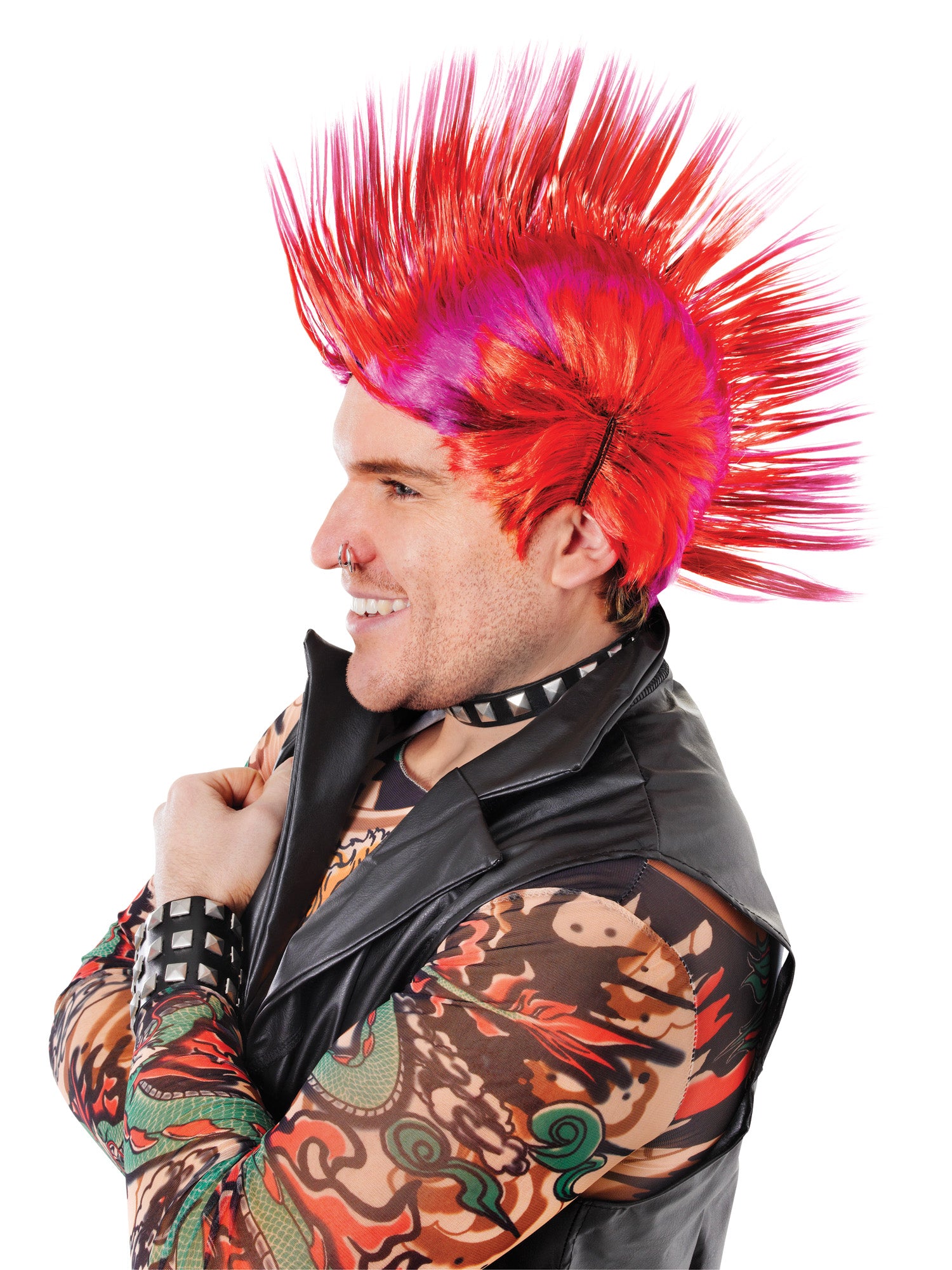 Mohican Wig Red/Purple End Bw 1