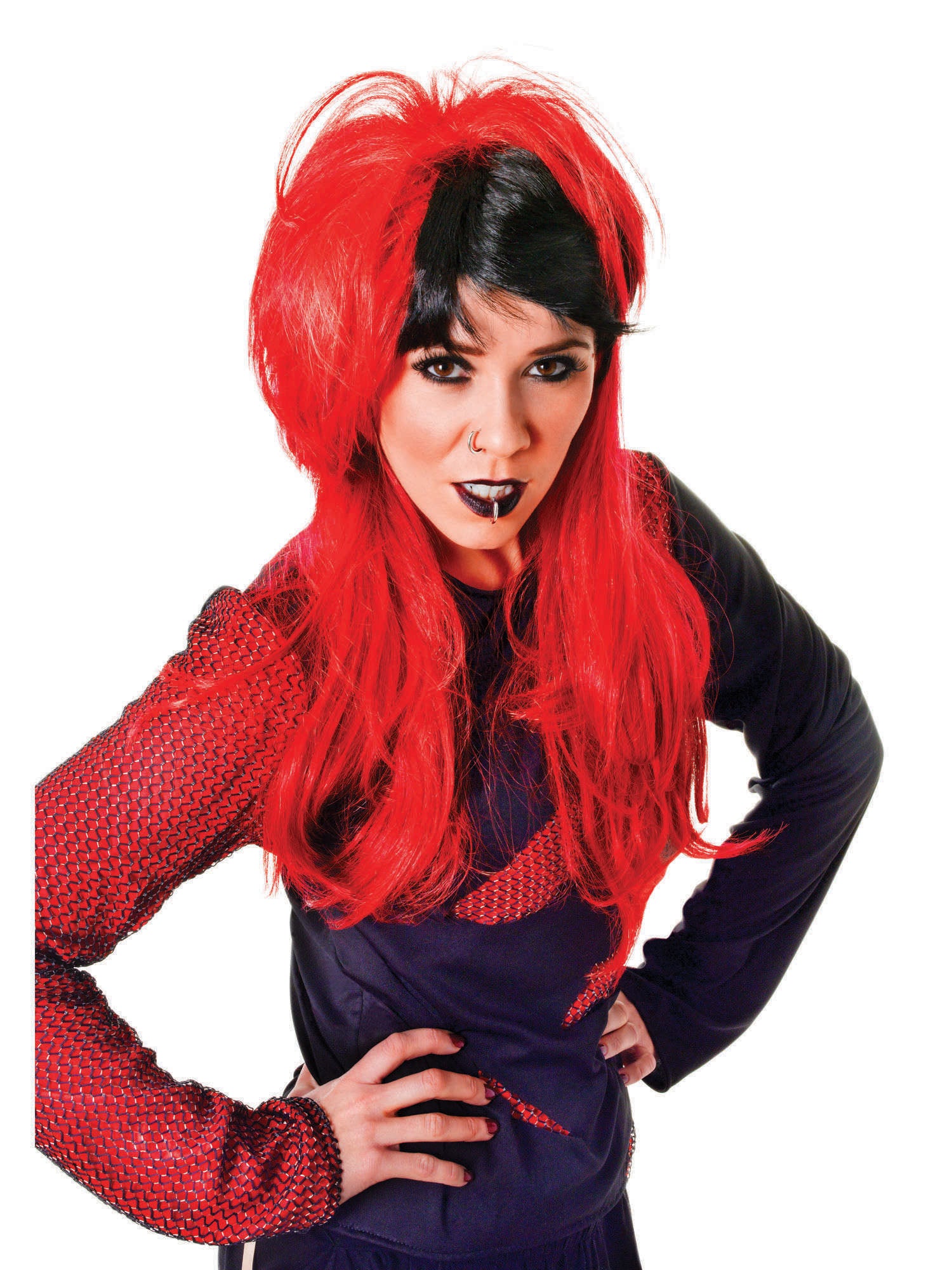 Punk Wig Ladies Red/Black *** 1