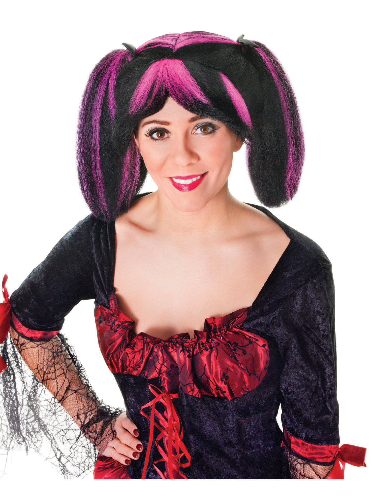 Black & Pink Steampunk Wig 1
