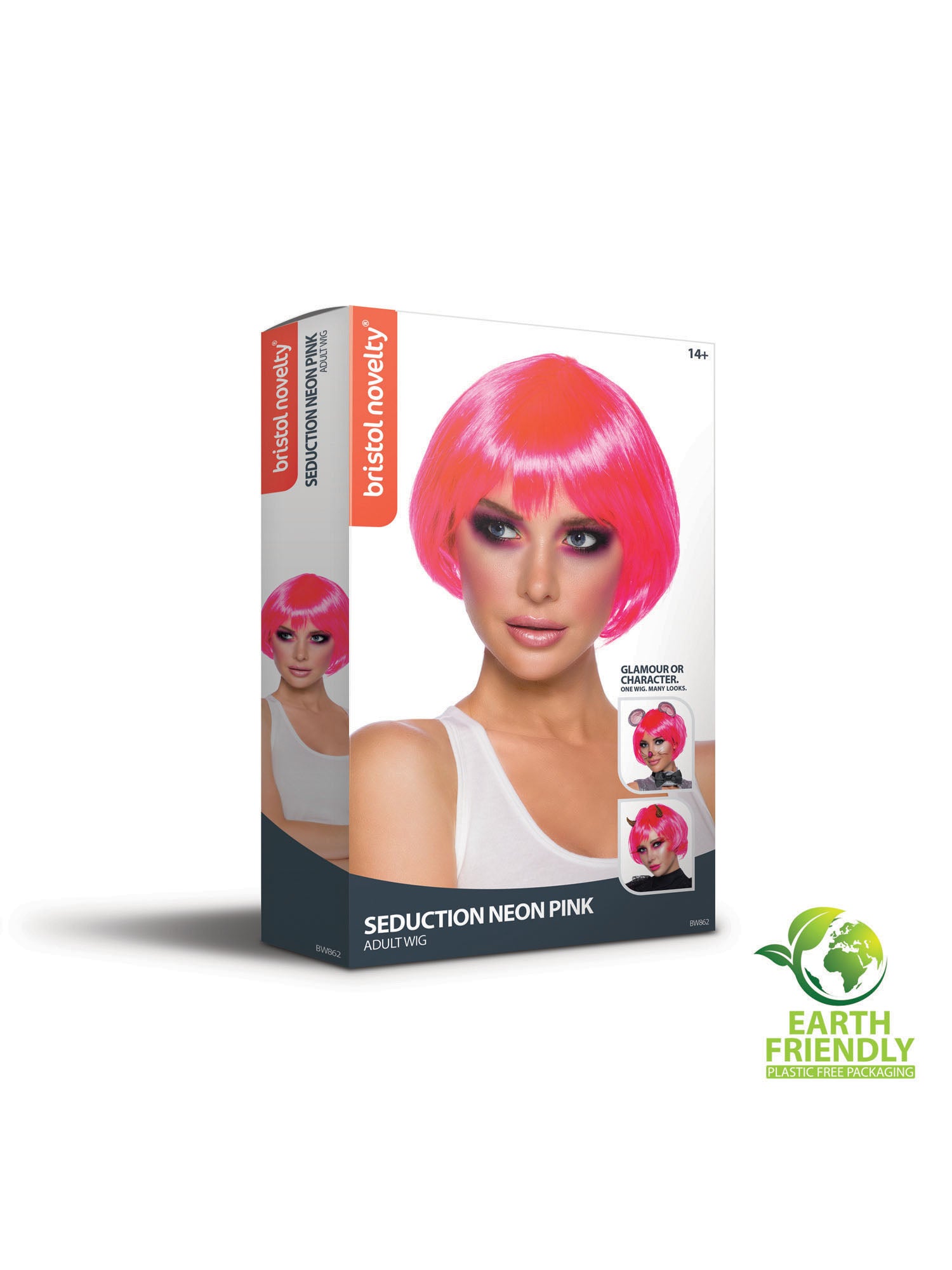 Seduction Neon Pink Wig 4
