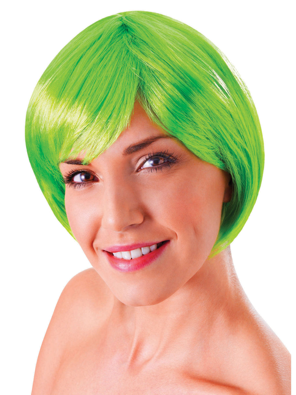 Flirty Flick Wig. Neon Green 1