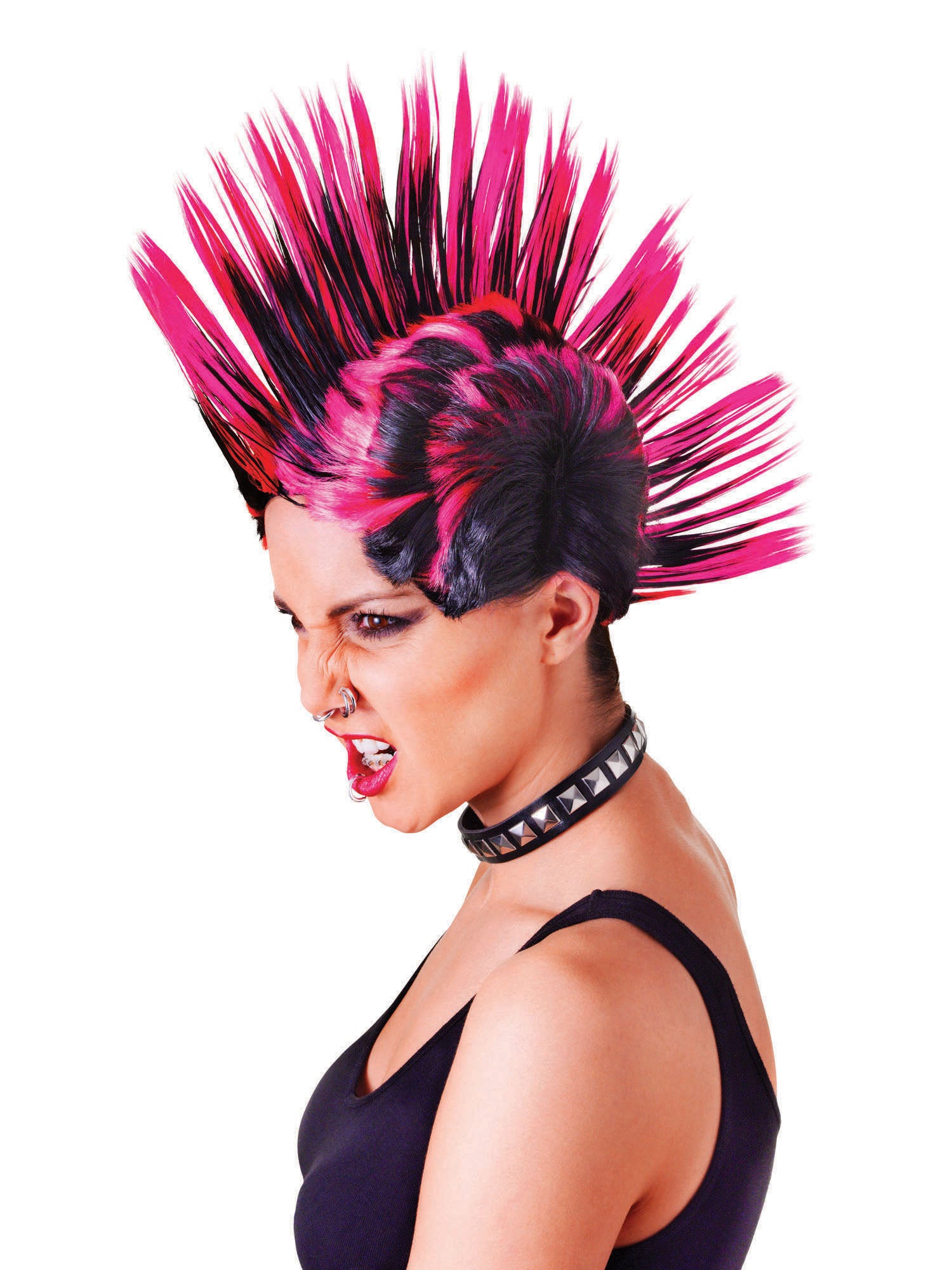 Mohican Wig - Pink/Black 1