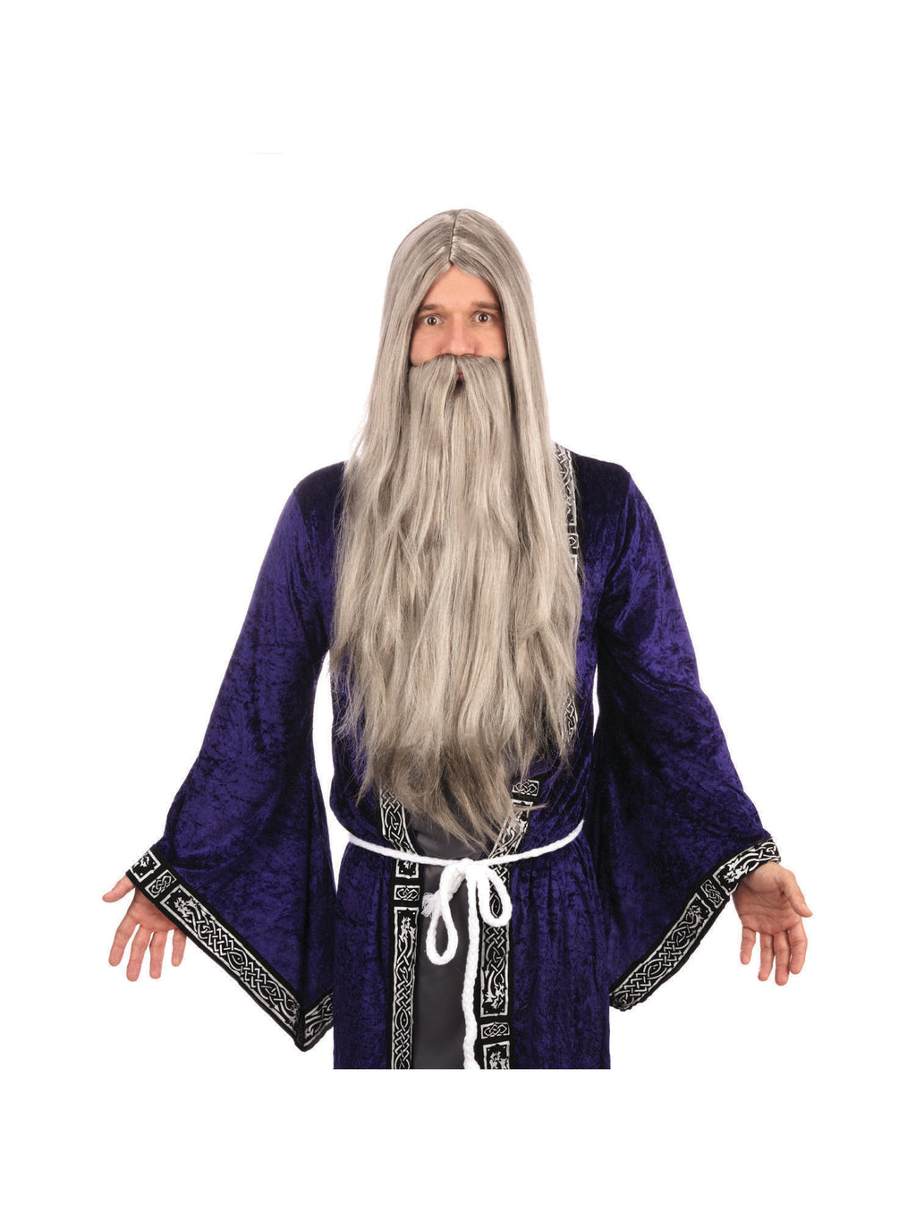 Wizard Wig and Beard Long Grey 1