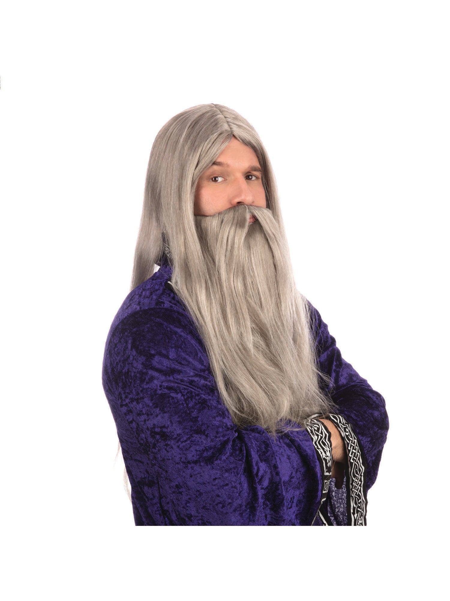 Wizard Wig and Beard Long Grey 2