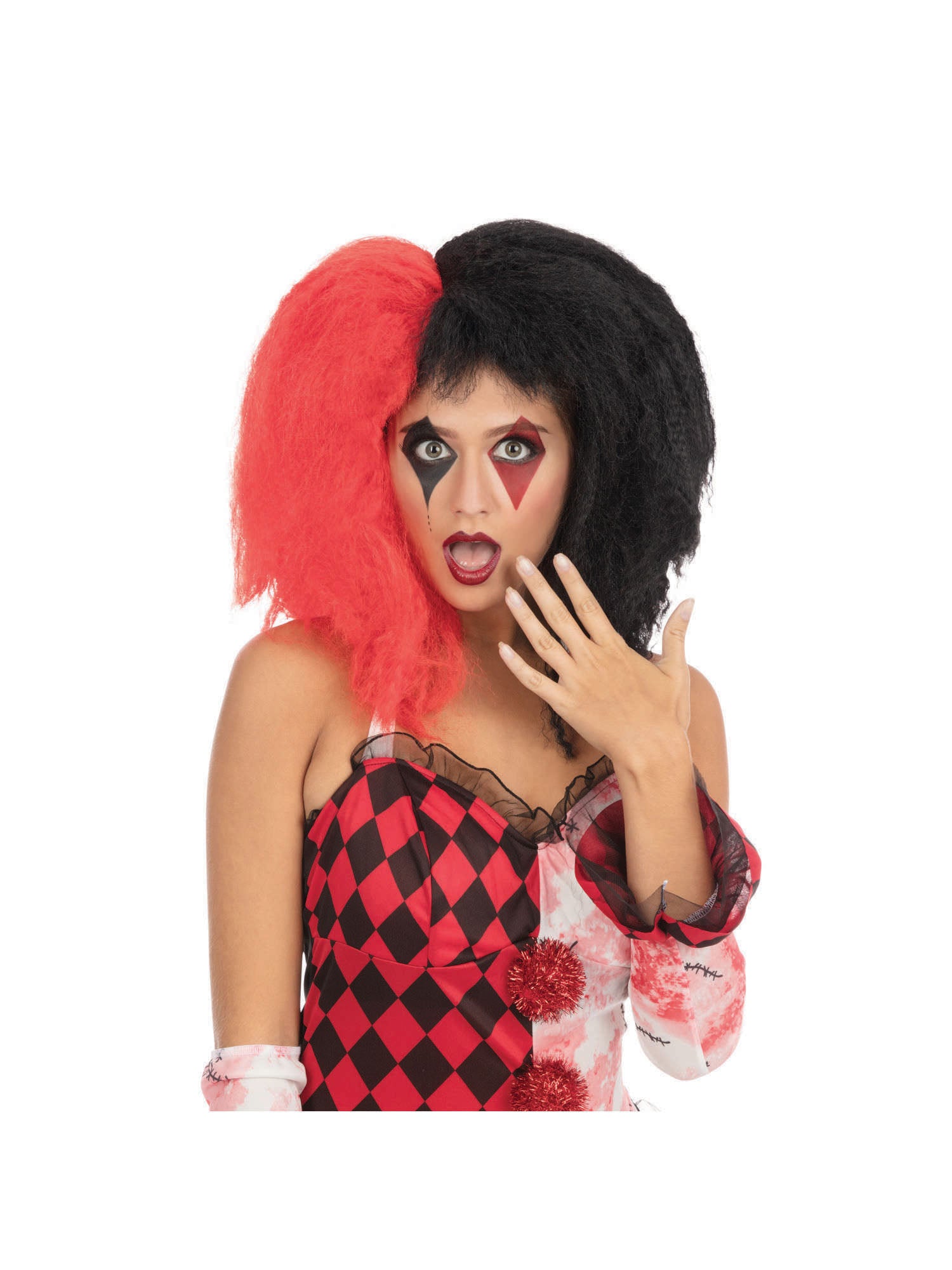 Crazy Girl Wig Red/Black (Boxed) 1