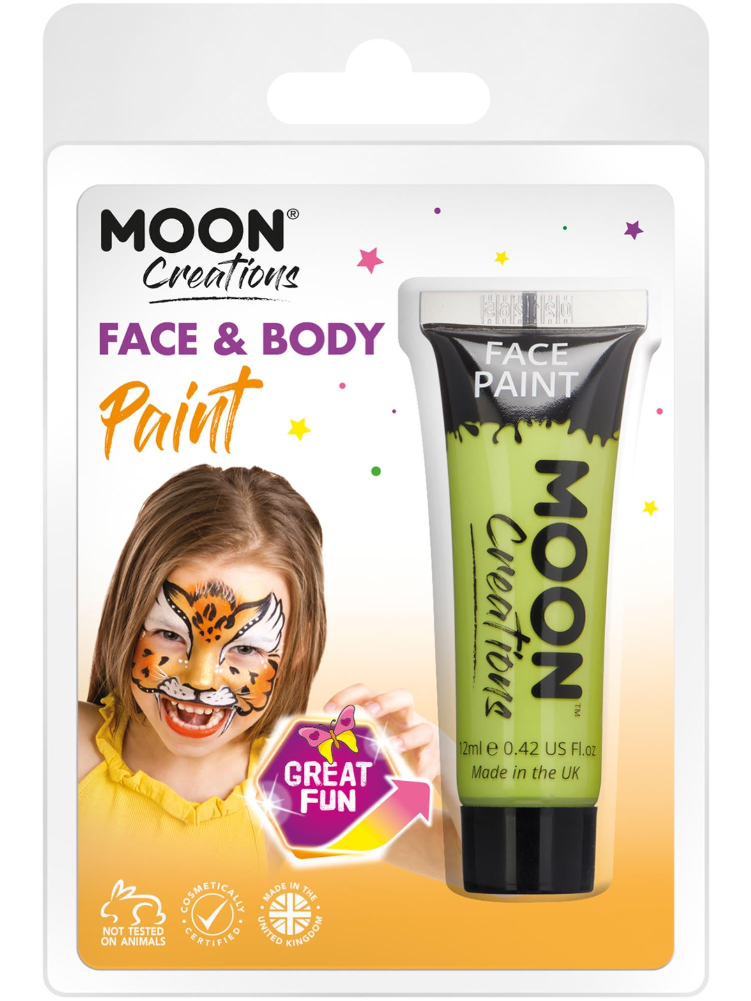 Moon Creations Face & Body Paint, Lime Green 1