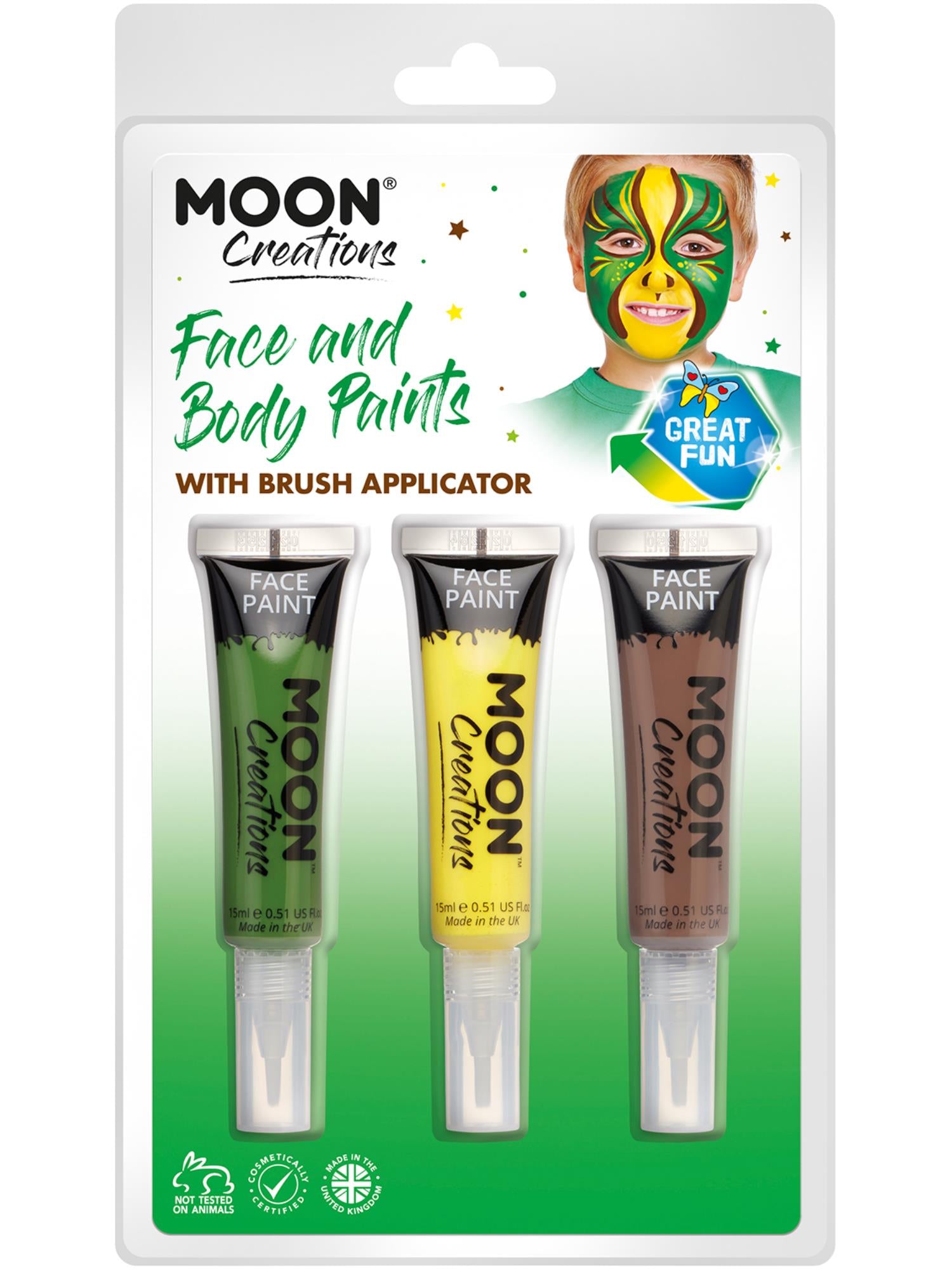 Moon Creations Face & Body Paints and Brush, 1