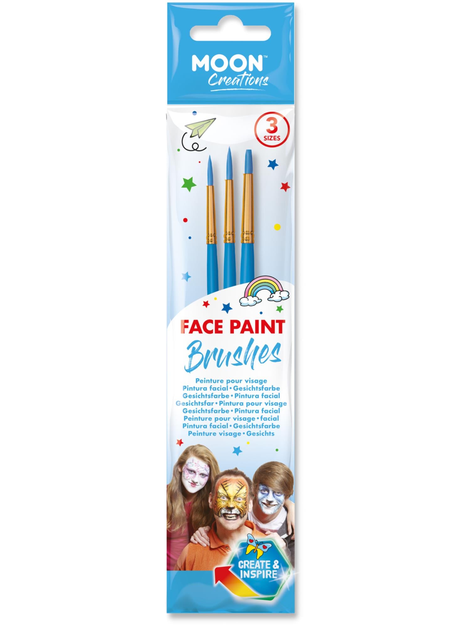 Moon Creations Face Paint Brushes, Blue 1