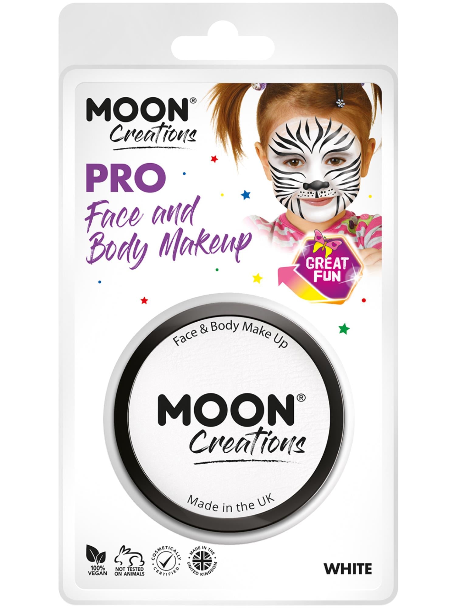 Moon Creations Pro Face Paint Cake Pot, White 1