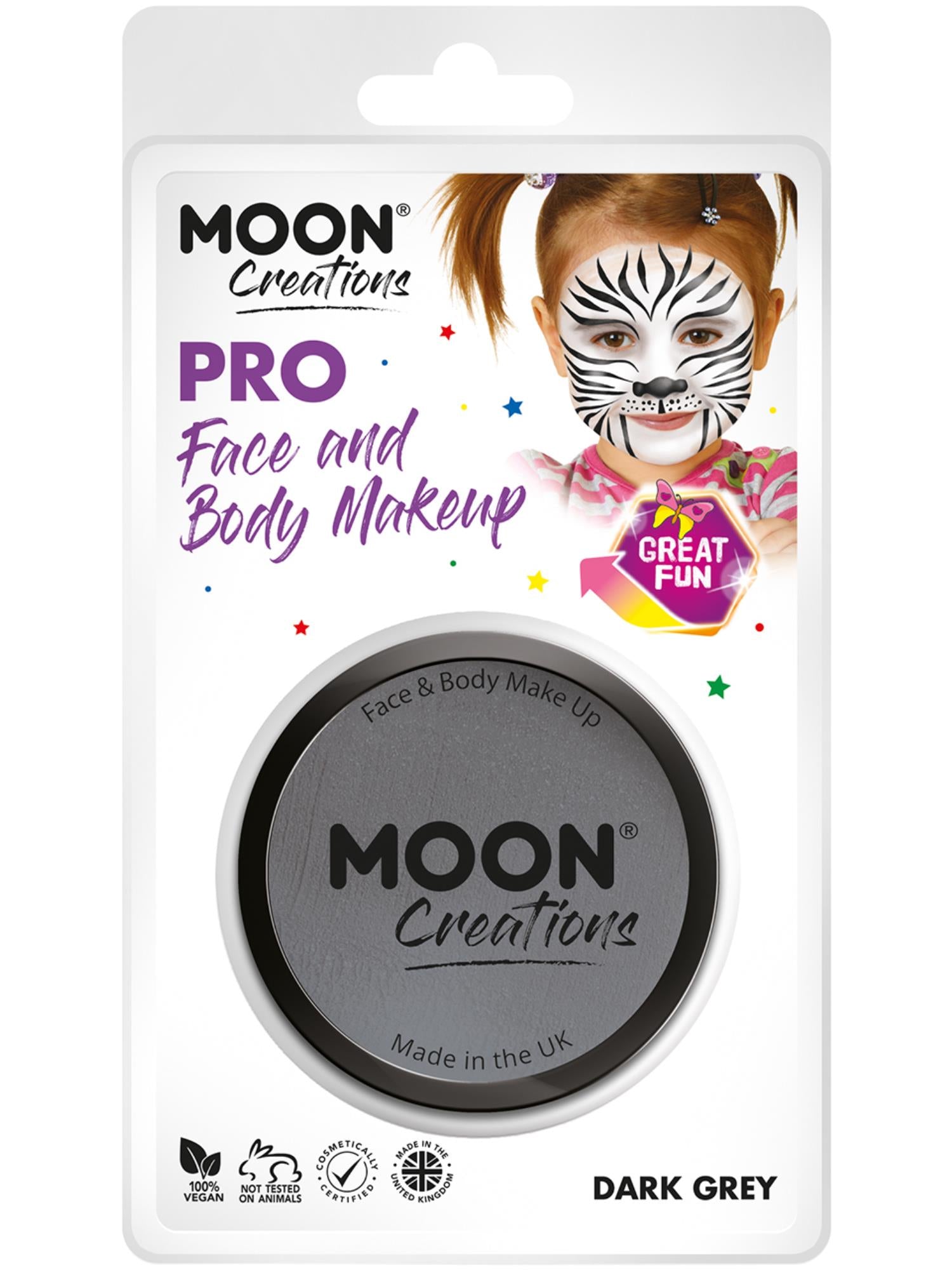 Moon Creations Pro Face Paint Cake Pot, Dark Grey 1