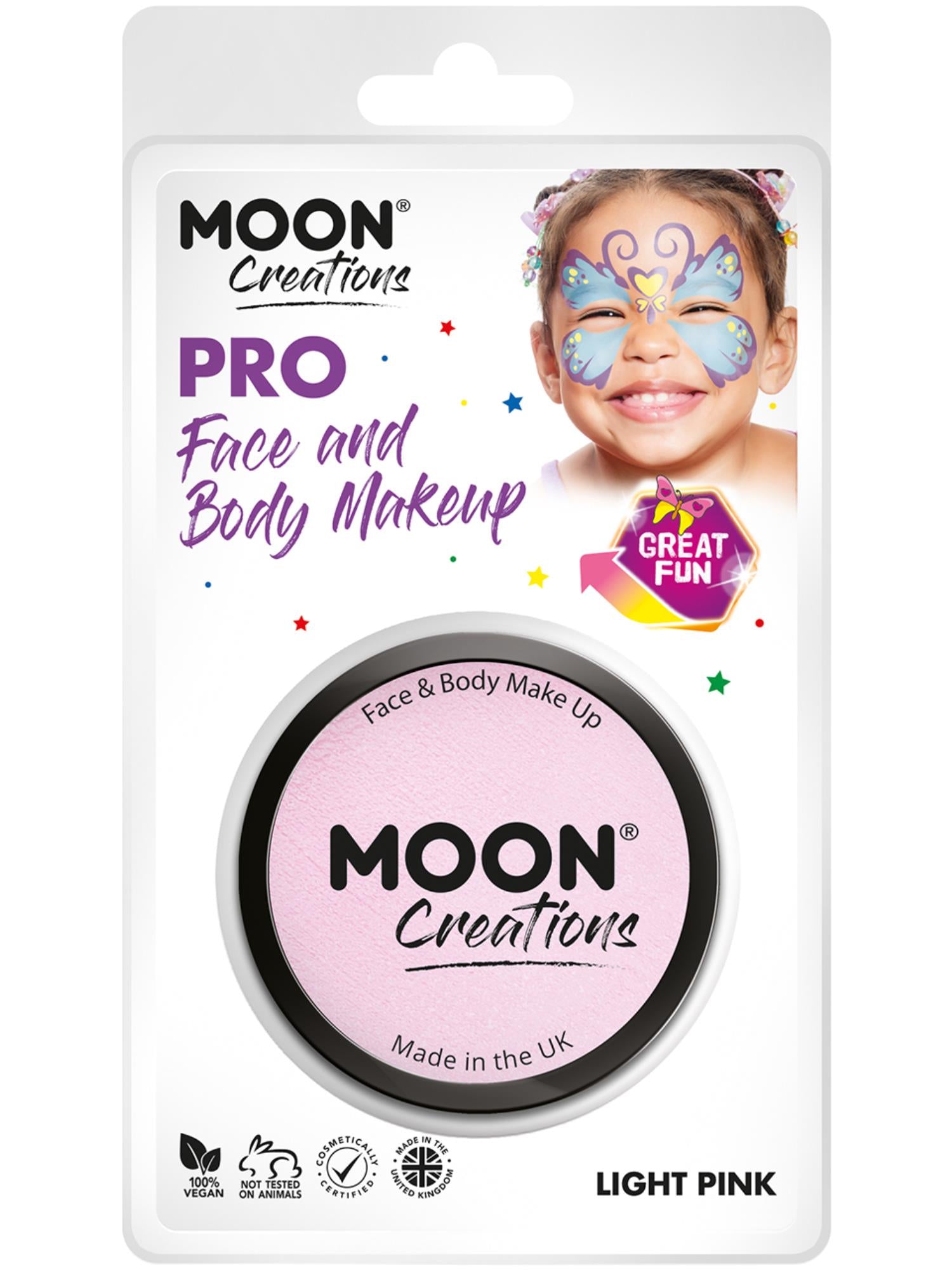 Moon Creations Pro Face Paint Cake Pot, Light Pink 1