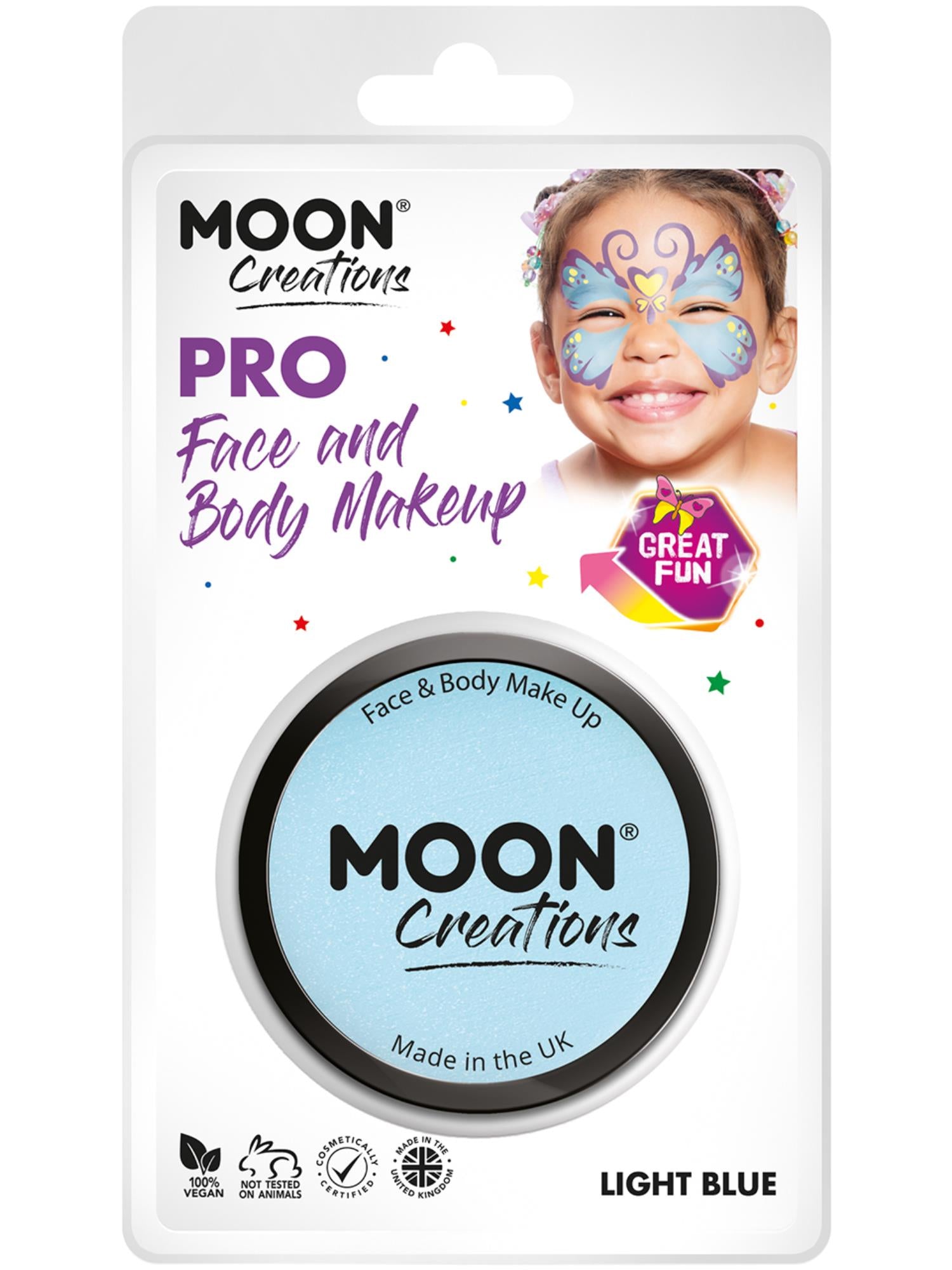 Moon Creations Pro Face Paint Cake Pot, Light Blue 1