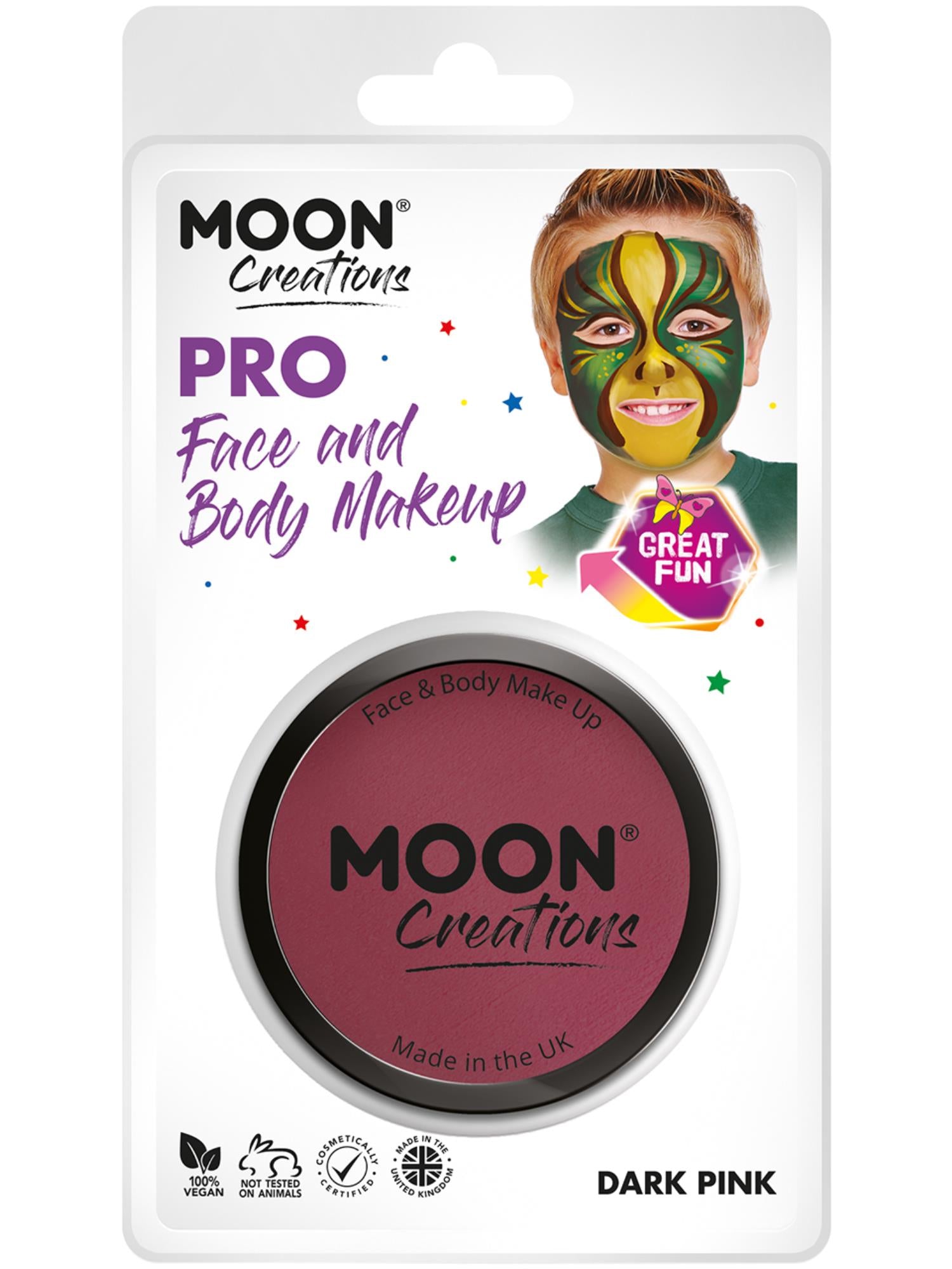 Moon Creations Pro Face Paint Cake Pot, Dark Pink 1