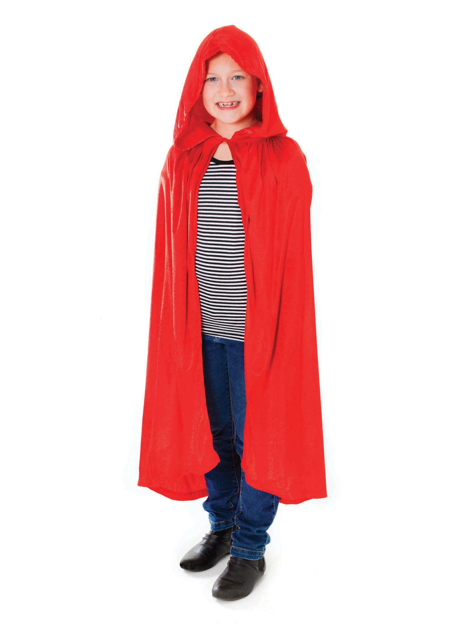Velvet Red Hooded Cloak 88Cm 1