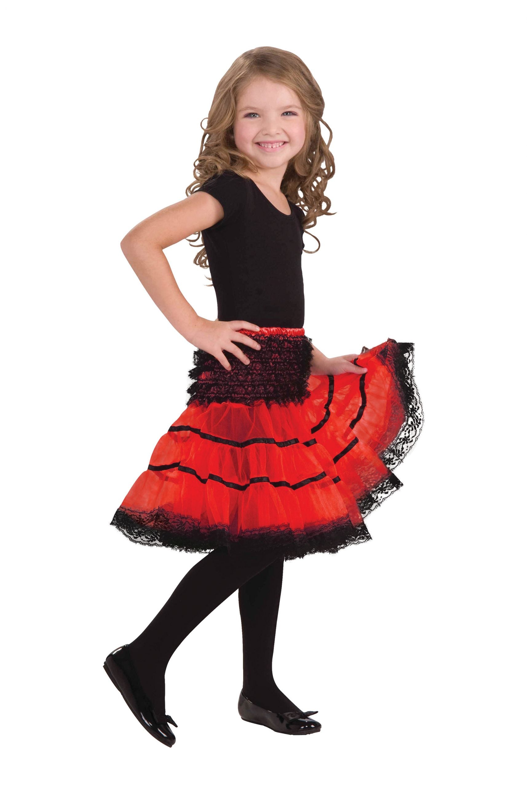 Crinoline Slip/Peticoat Childs Red & Black 1