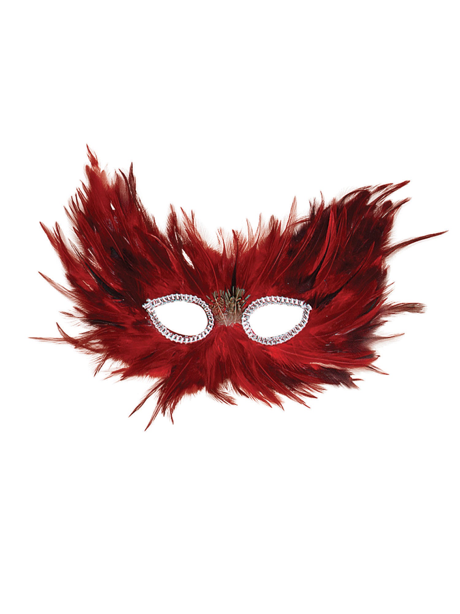 Red & Black Feather Eye Mask 1